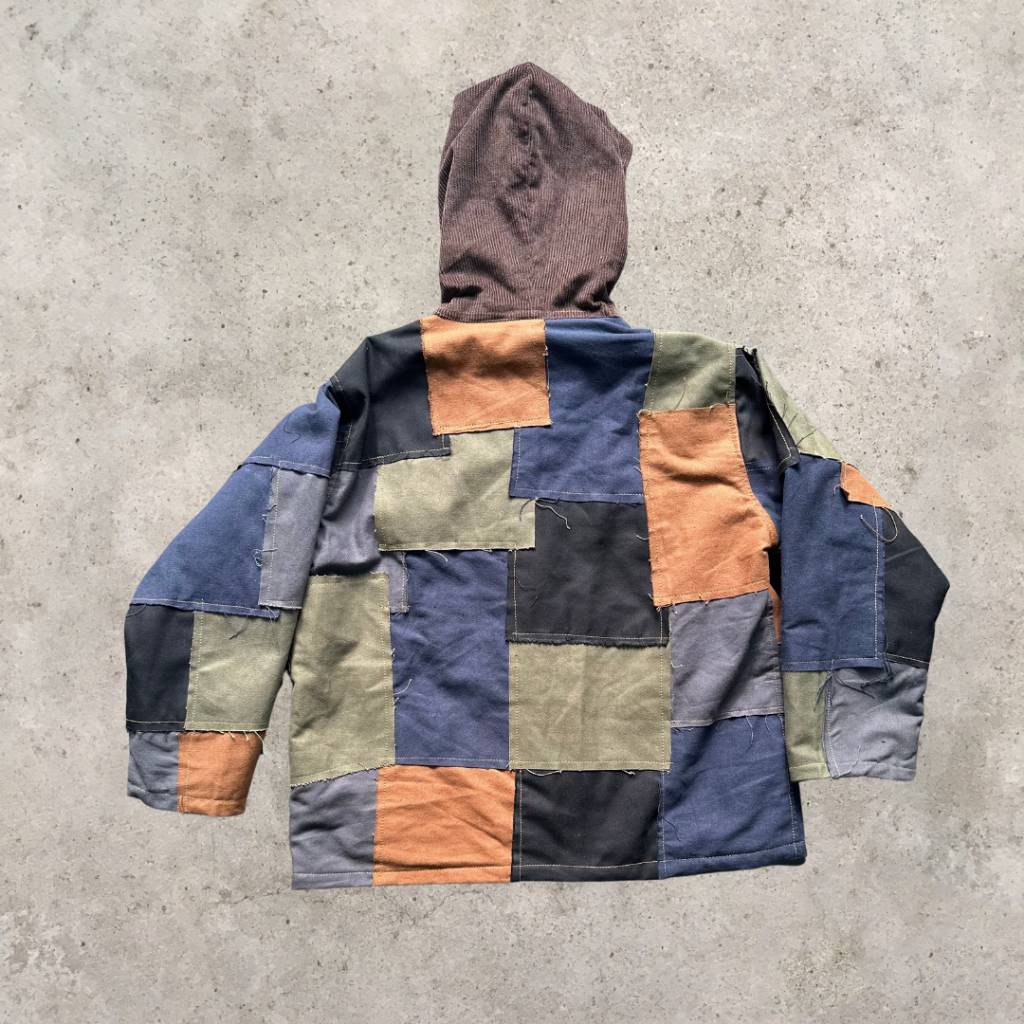 Upcycled Carhartt Raw Patchwork Jacket - Hooded