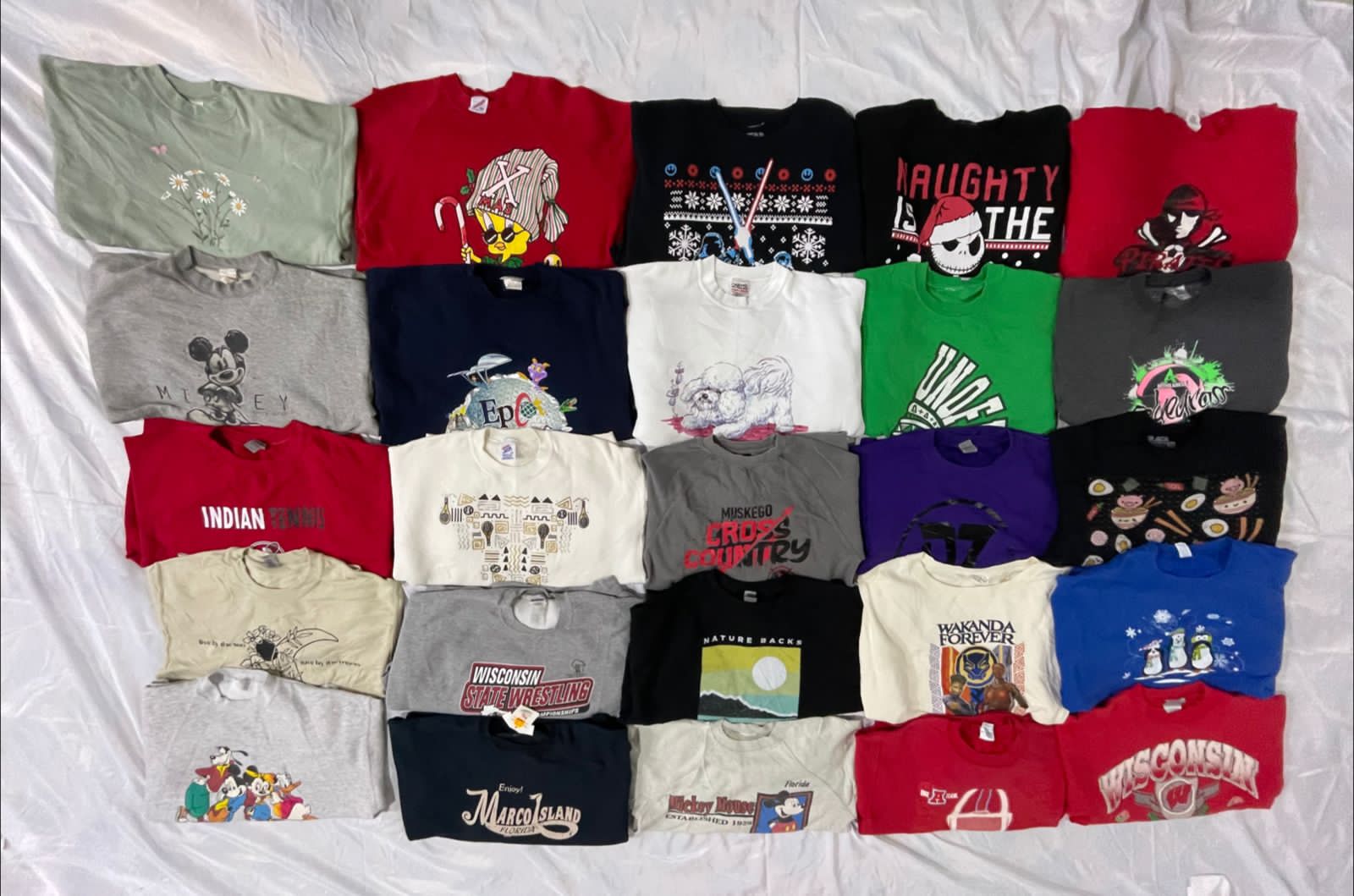 Vintage Printed Sweatshirts - 50 Pcs
