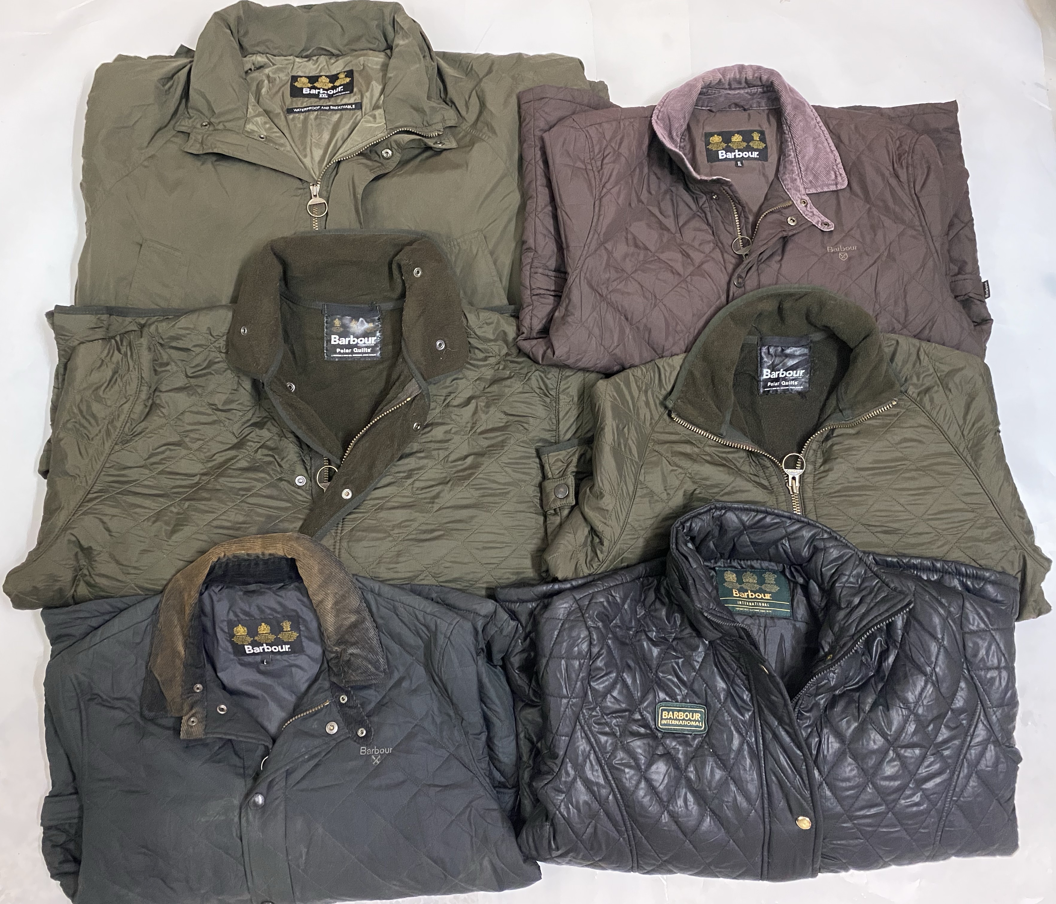 Barbour quilted jackets - 9 pieces