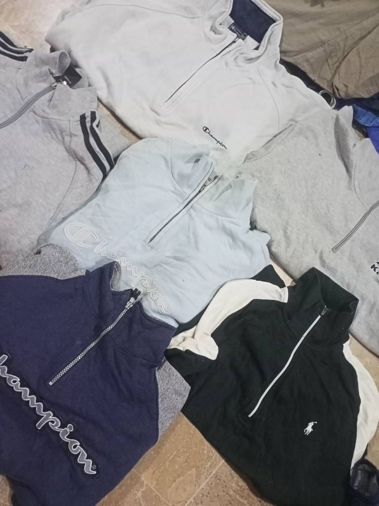 Branded Polo, Champion half zip sweatshirts