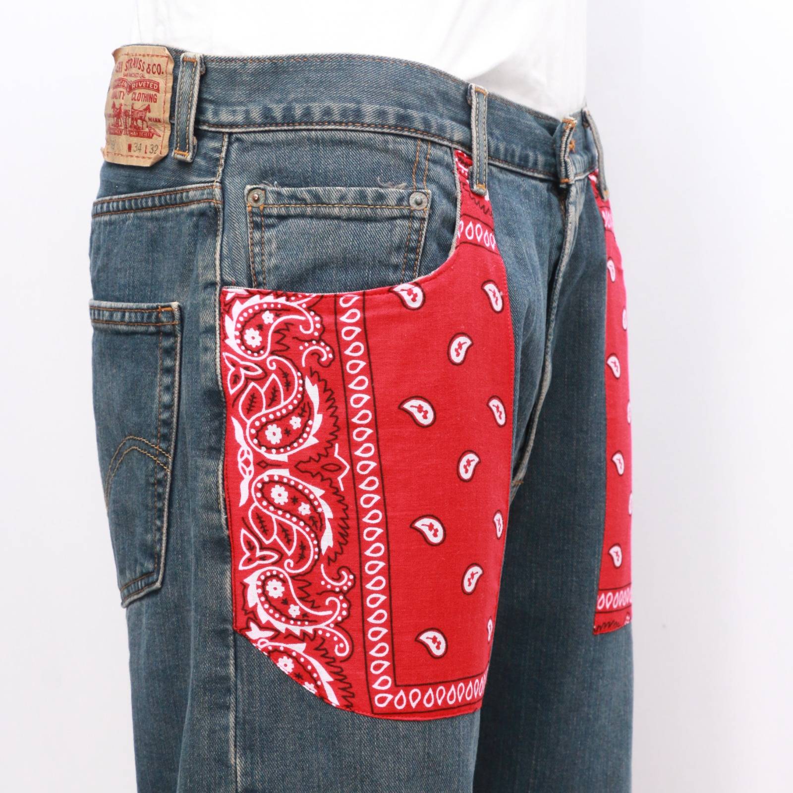 Levi's jeans with red bandana on sale