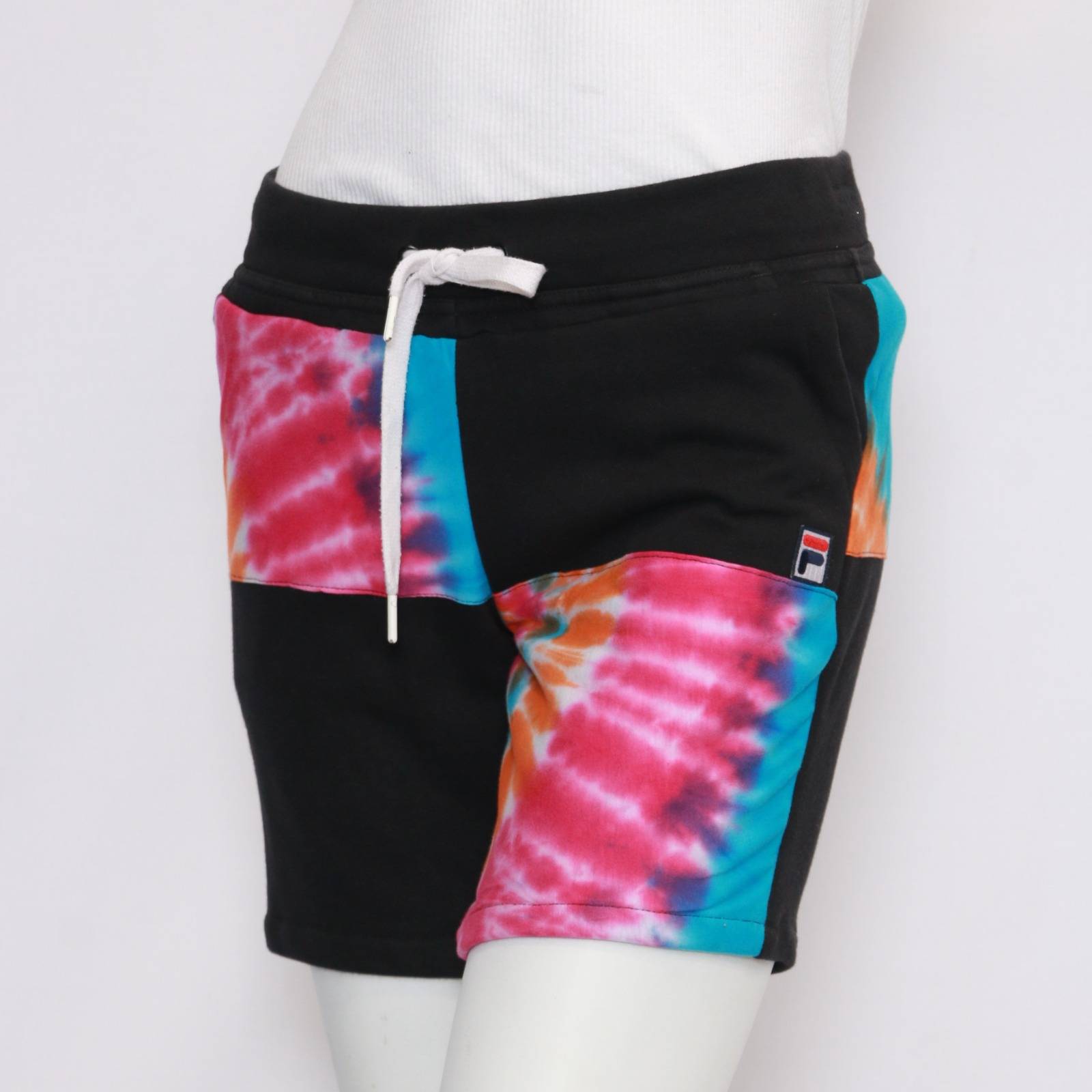 TK1125 Men Reworked Branded Shorts with Tie and Dye Contrast Insert Made Using Branded Trouser