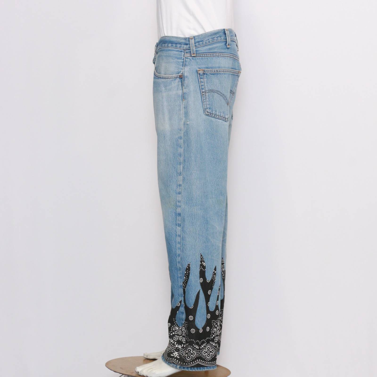 TK111 Reworked Levi's Bandana Flame Jeans Made Using Original Levi's