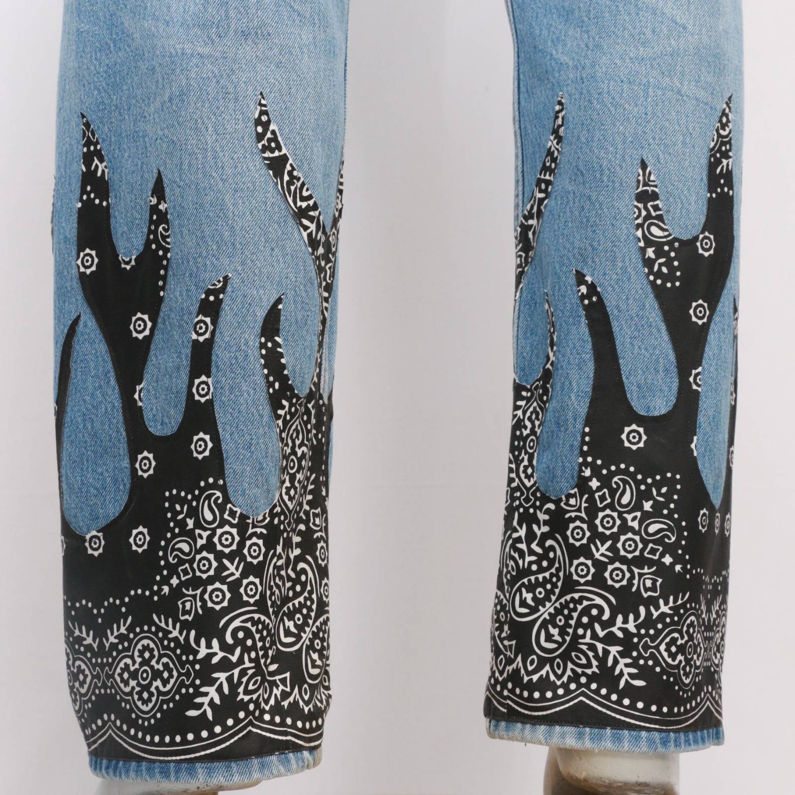 TK111 Reworked Levi's Bandana Flame Jeans Made Using Original Levi's