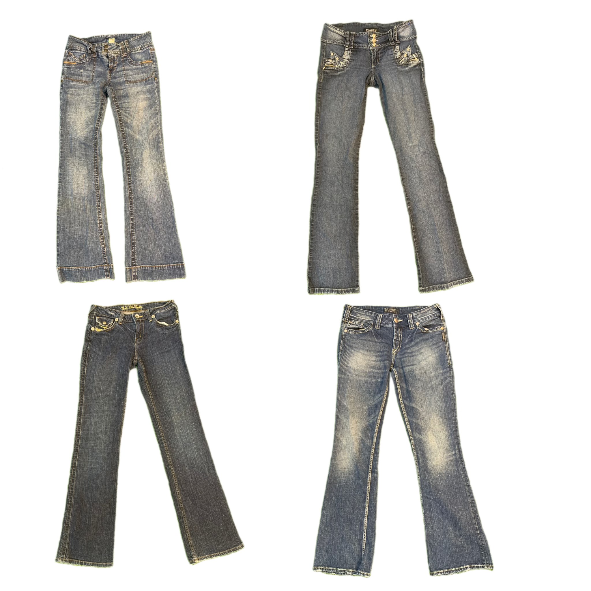 Y2k Unique Branded Flare Jeans (DR-029)