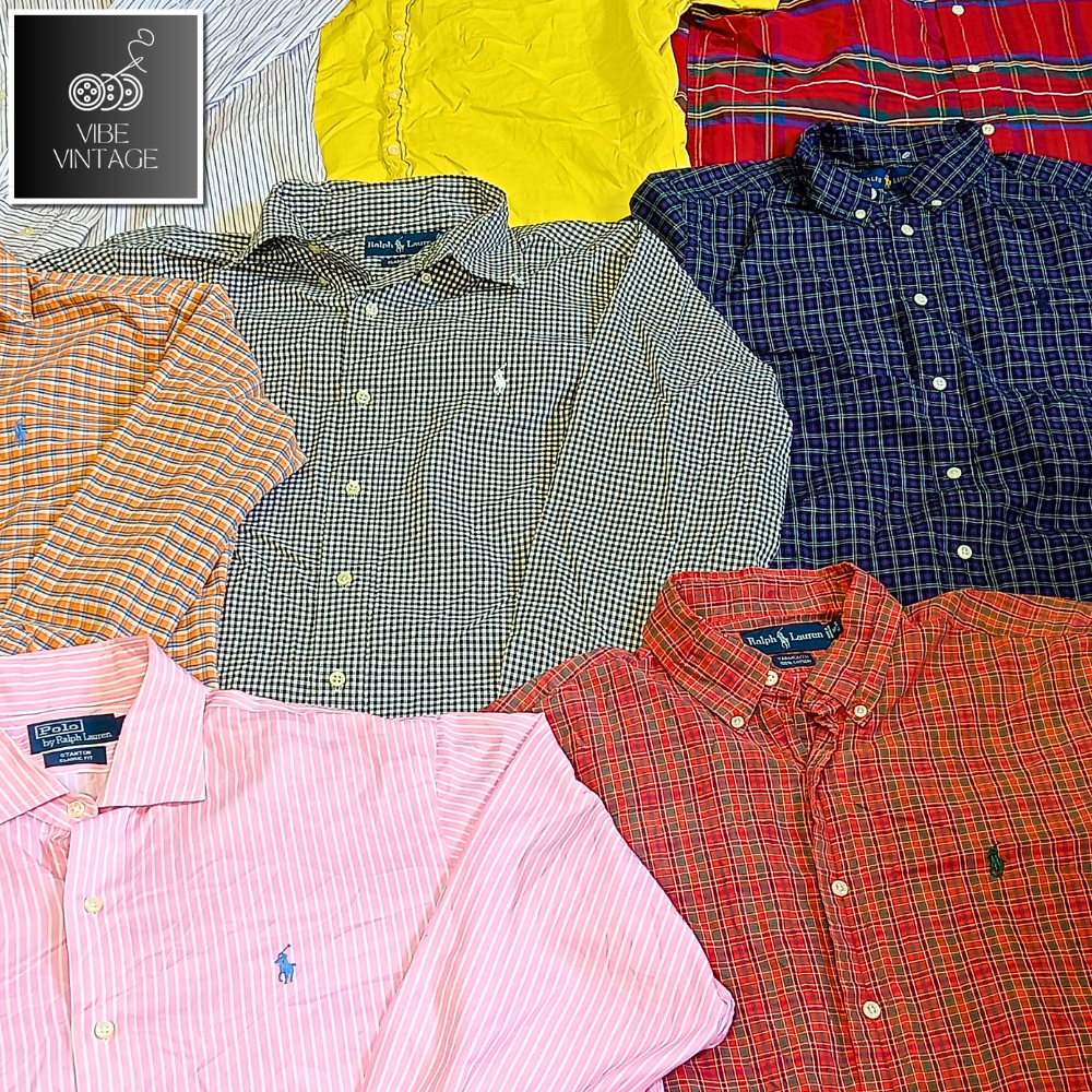 RALPH LAUREN POLO MEN'S SHIRTS - 35 PCS