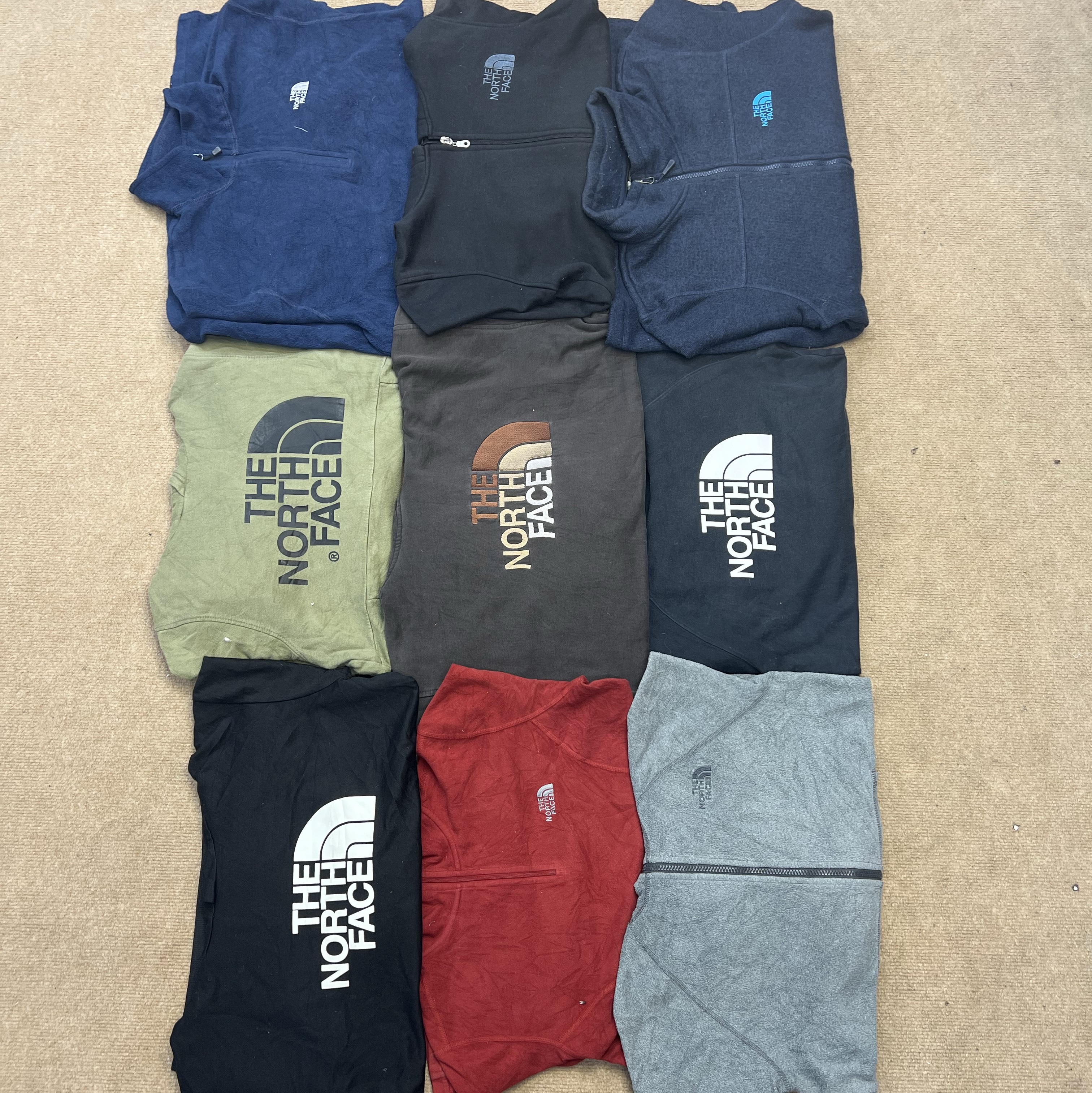 Branded North Face Fleeces and Hoodies 12 pieces #342