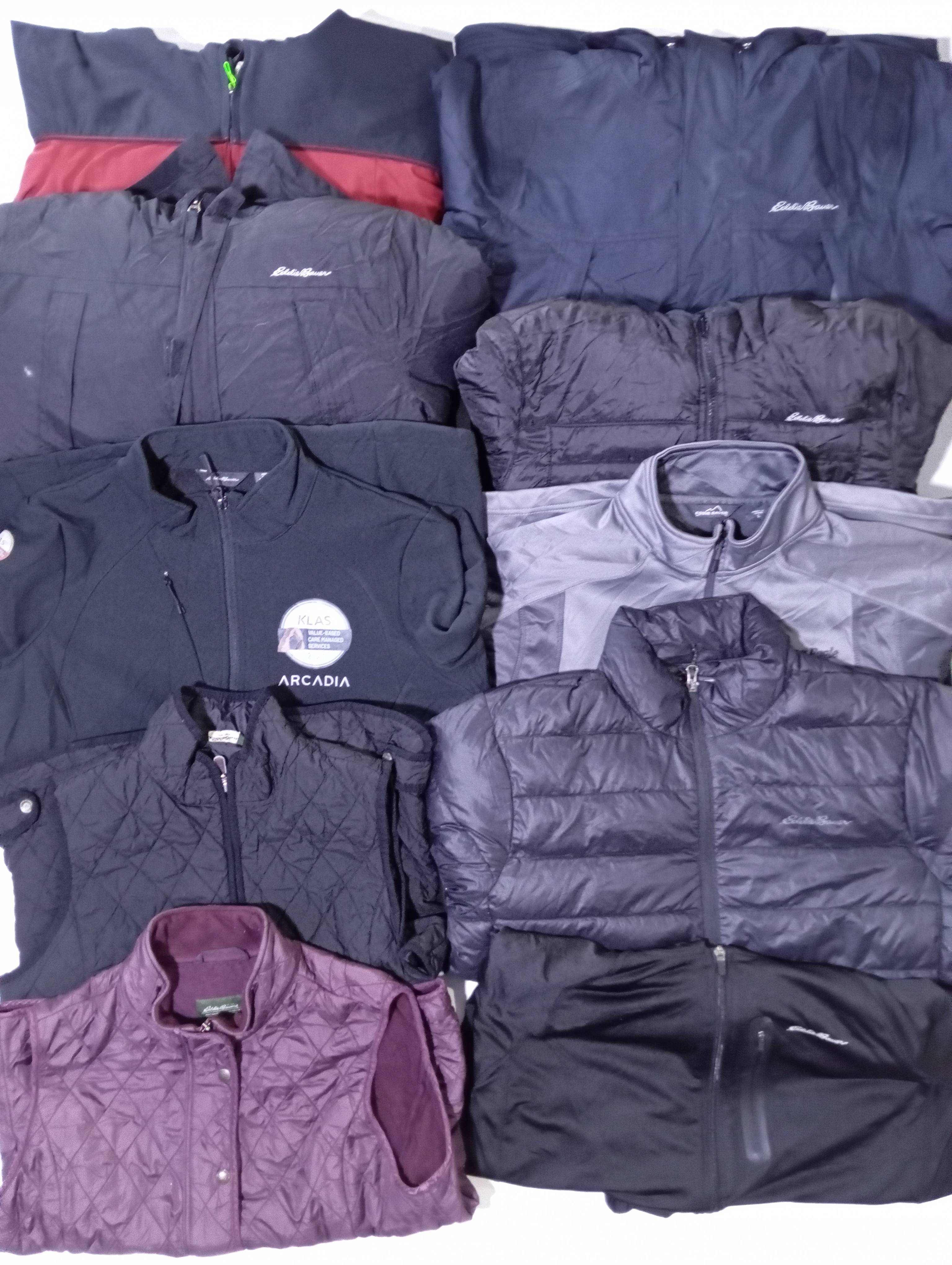 Eddie Bauer Puffer, windbreaker And Shall Jackets 10 Pcs