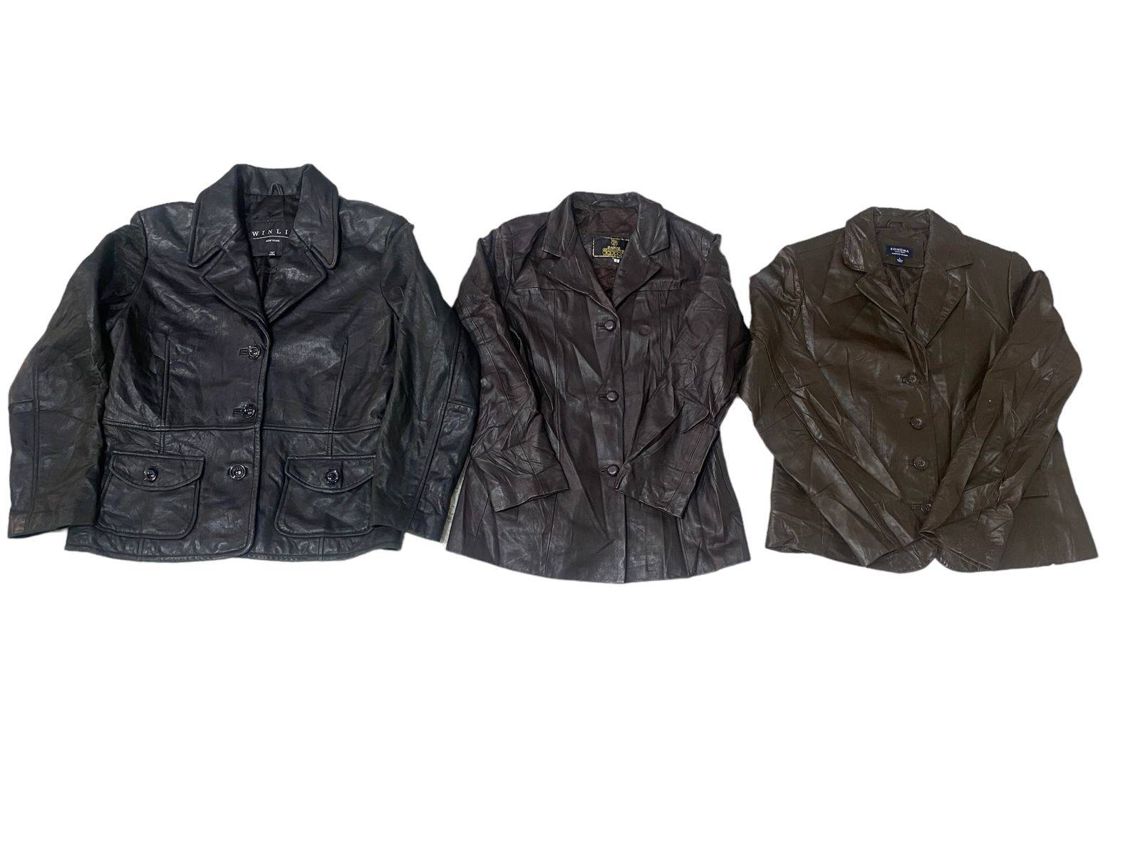 Veste en cuir vintage des années 90 mélangée - 10 pièces