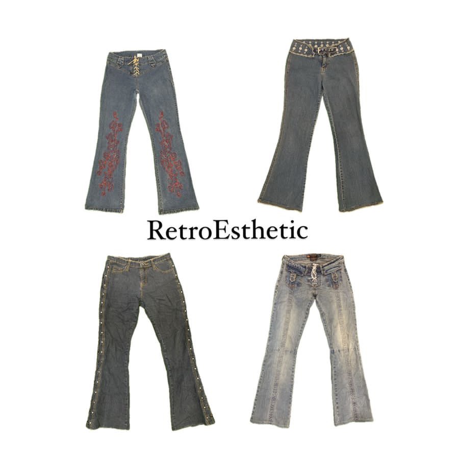 Y2K Unique Flared Jeans (DR-100)