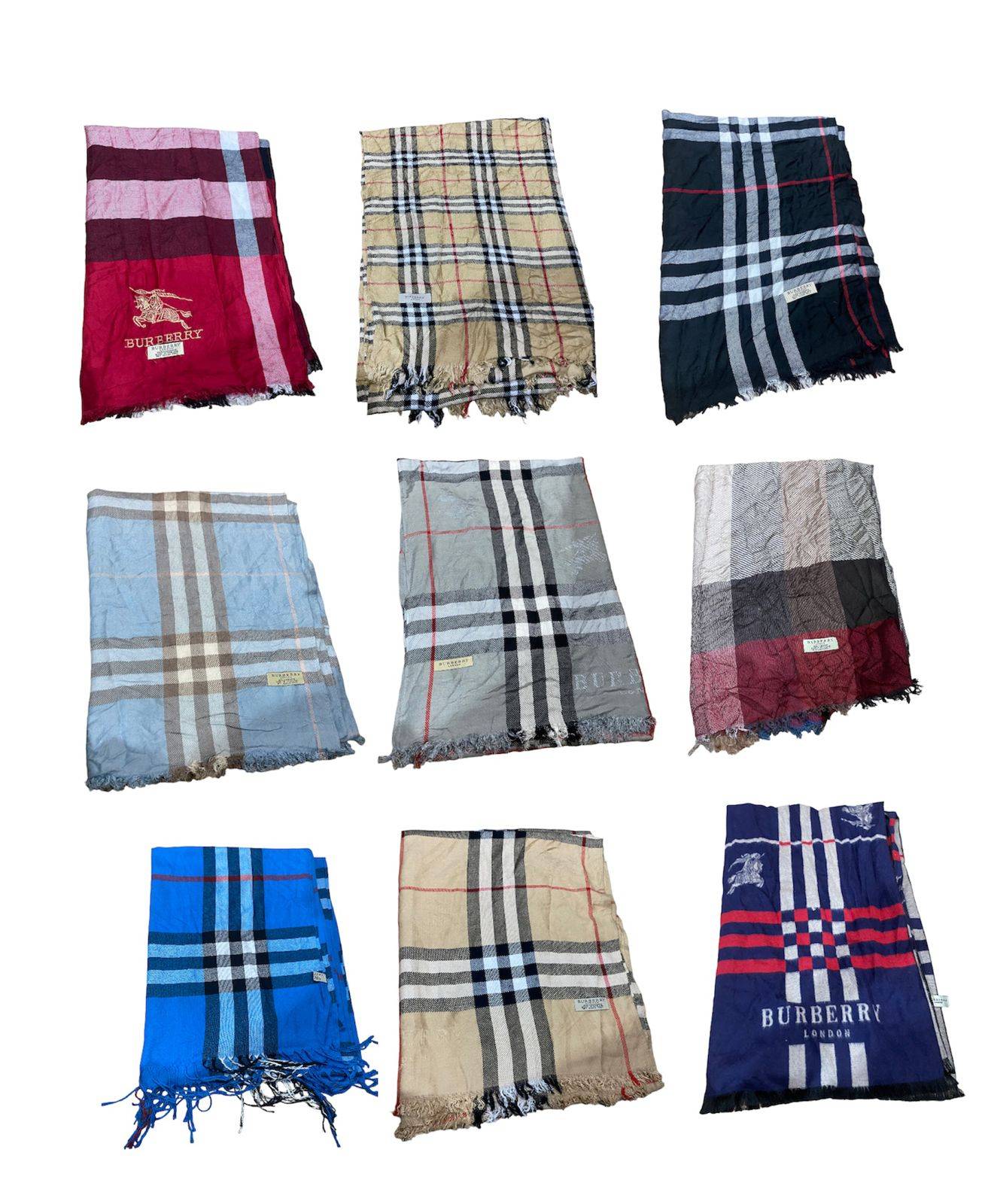 90s Classic Burberry Muffler Scarves 20 pcs
