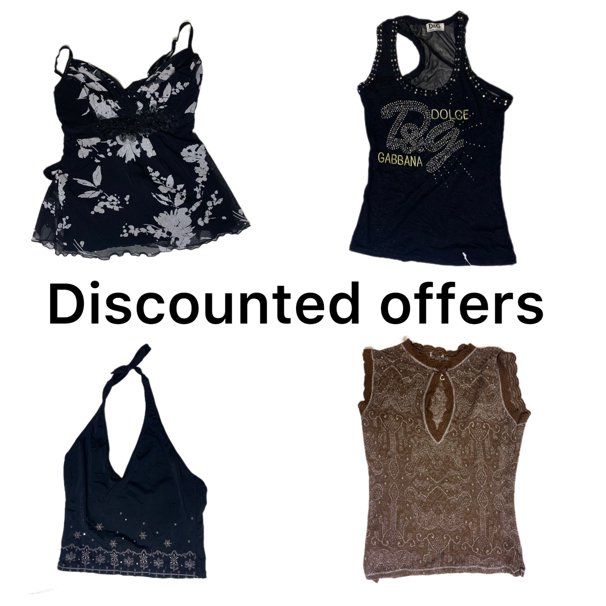 Discounted y2k -Embellished & Sparkly Tops Bundle (SS-062