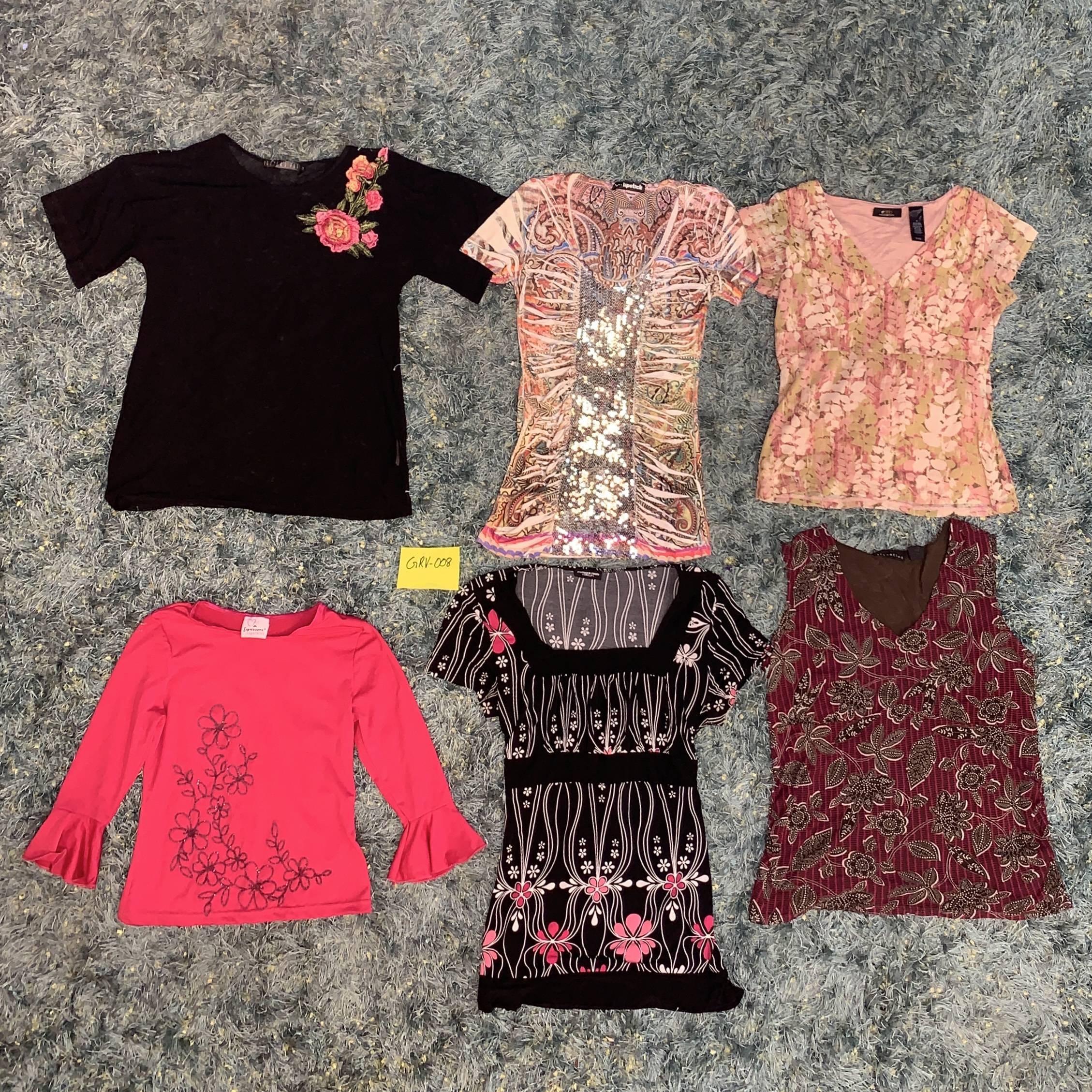 Tops vintage style rose Y2K 2024. Vêtements revalorisés (GRV-12-008)