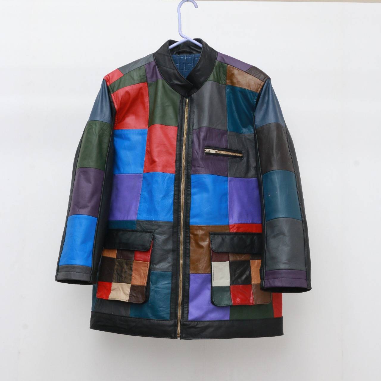 CR0014 Reworked Multi-Color Leather Jacket Cut & Sew Made Using Different Jackets