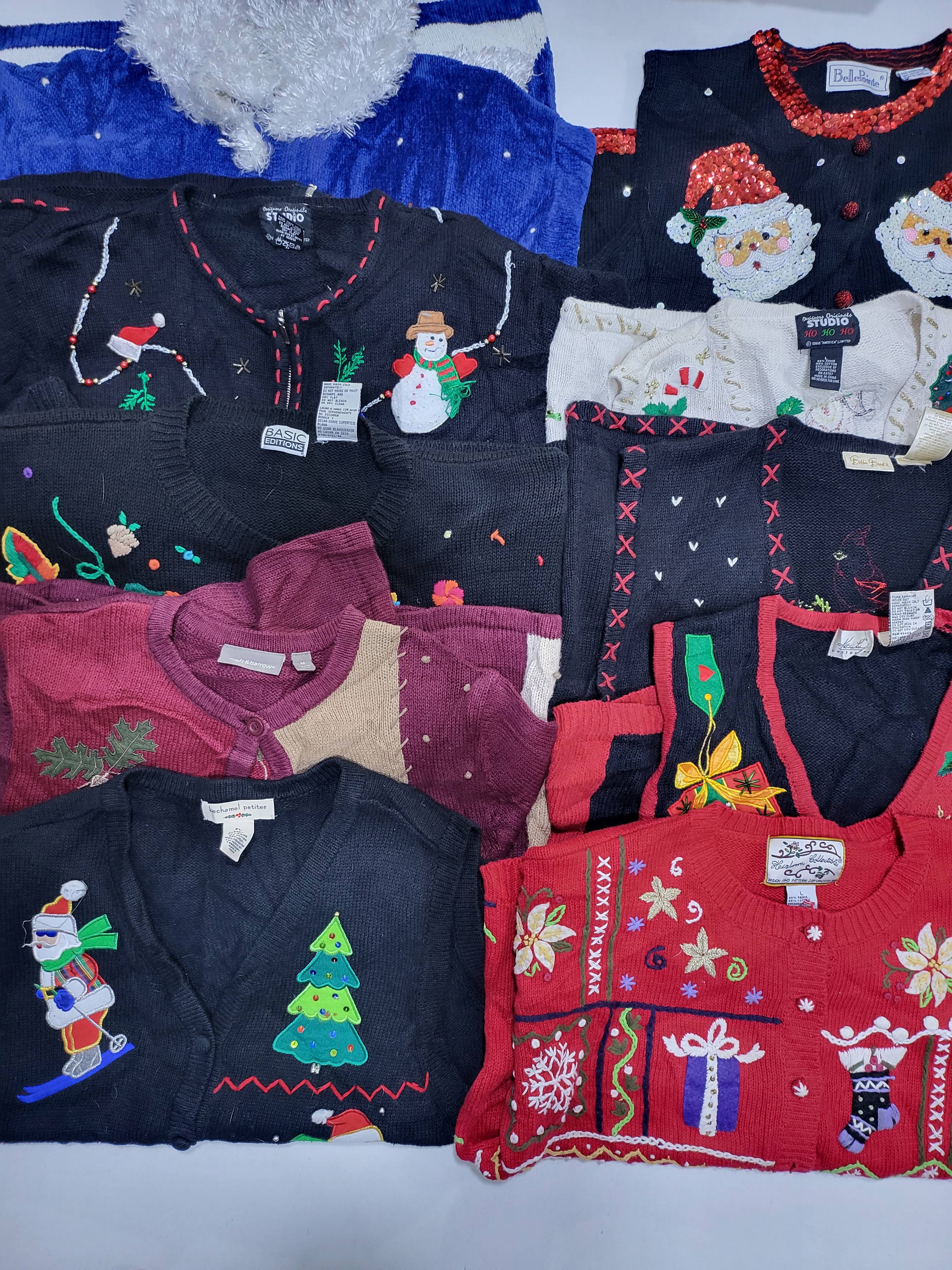 Vintage Christmas Ugly Style Sweaters 10 Pcs