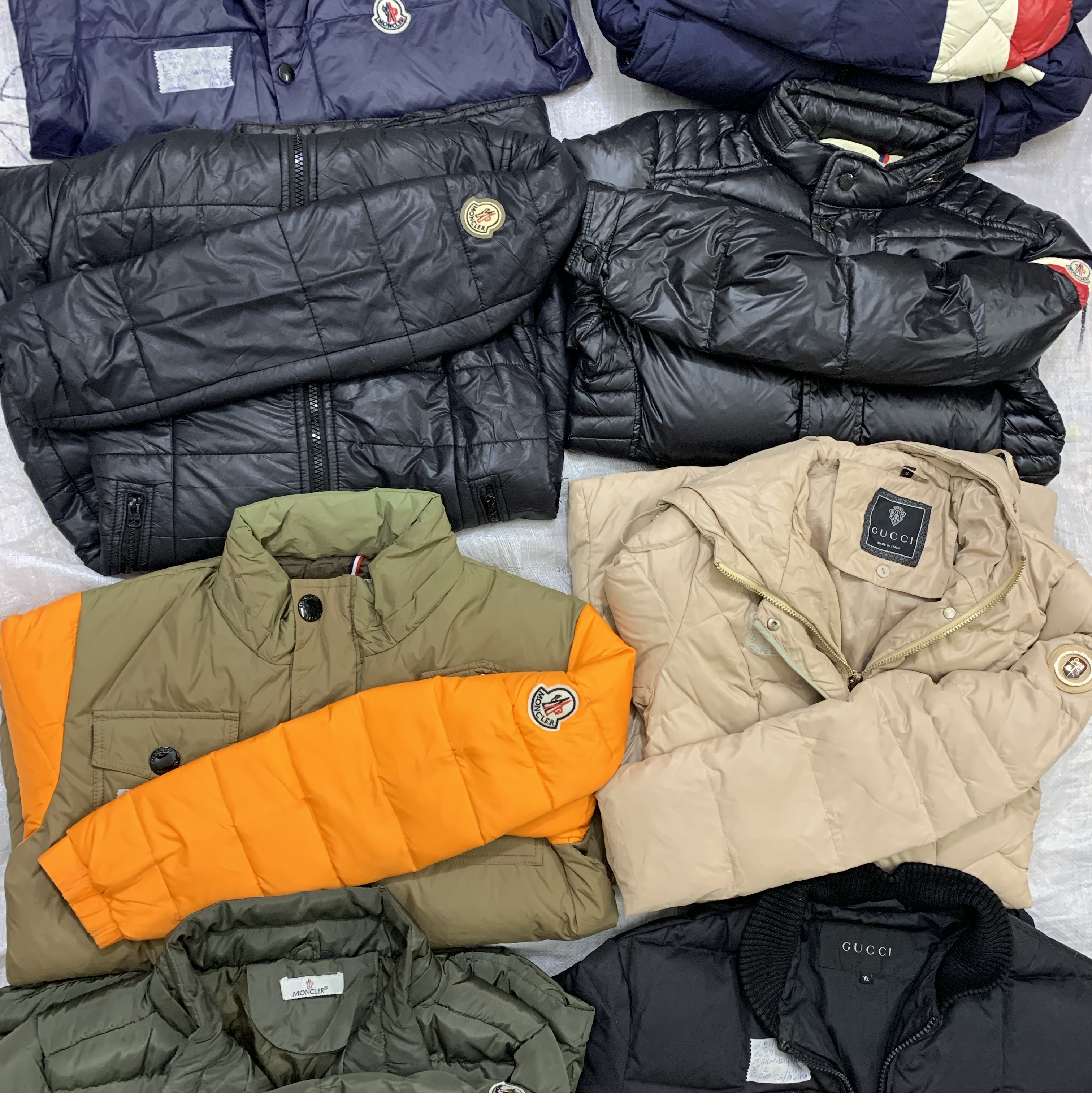 Moncler Gucci stone island puffer jackets 13 pieces