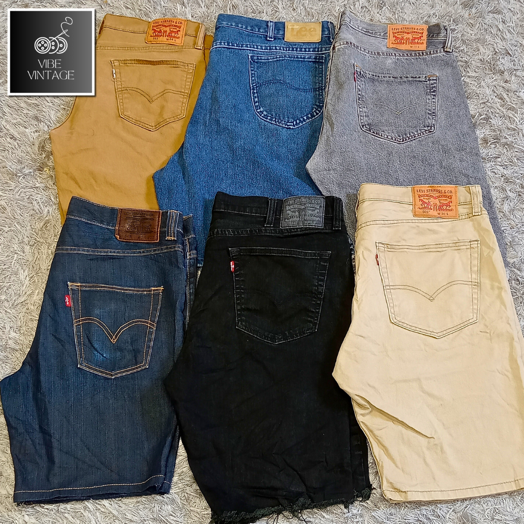 LEVI'S LEE WRANGLER MEN'S DENIM SHORTS - 20 PCS