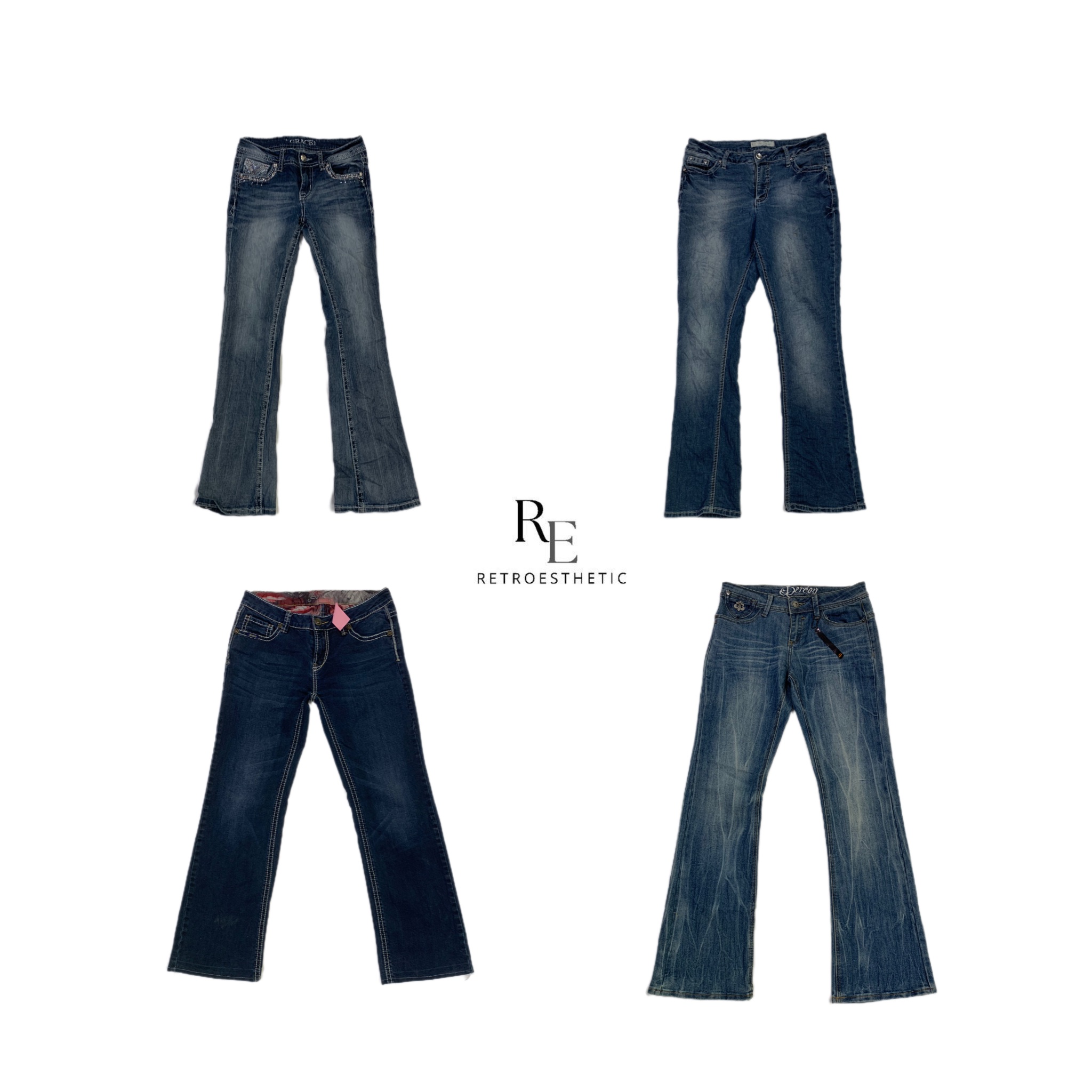 Y2k Flared Denim Jeans ( SR-090)