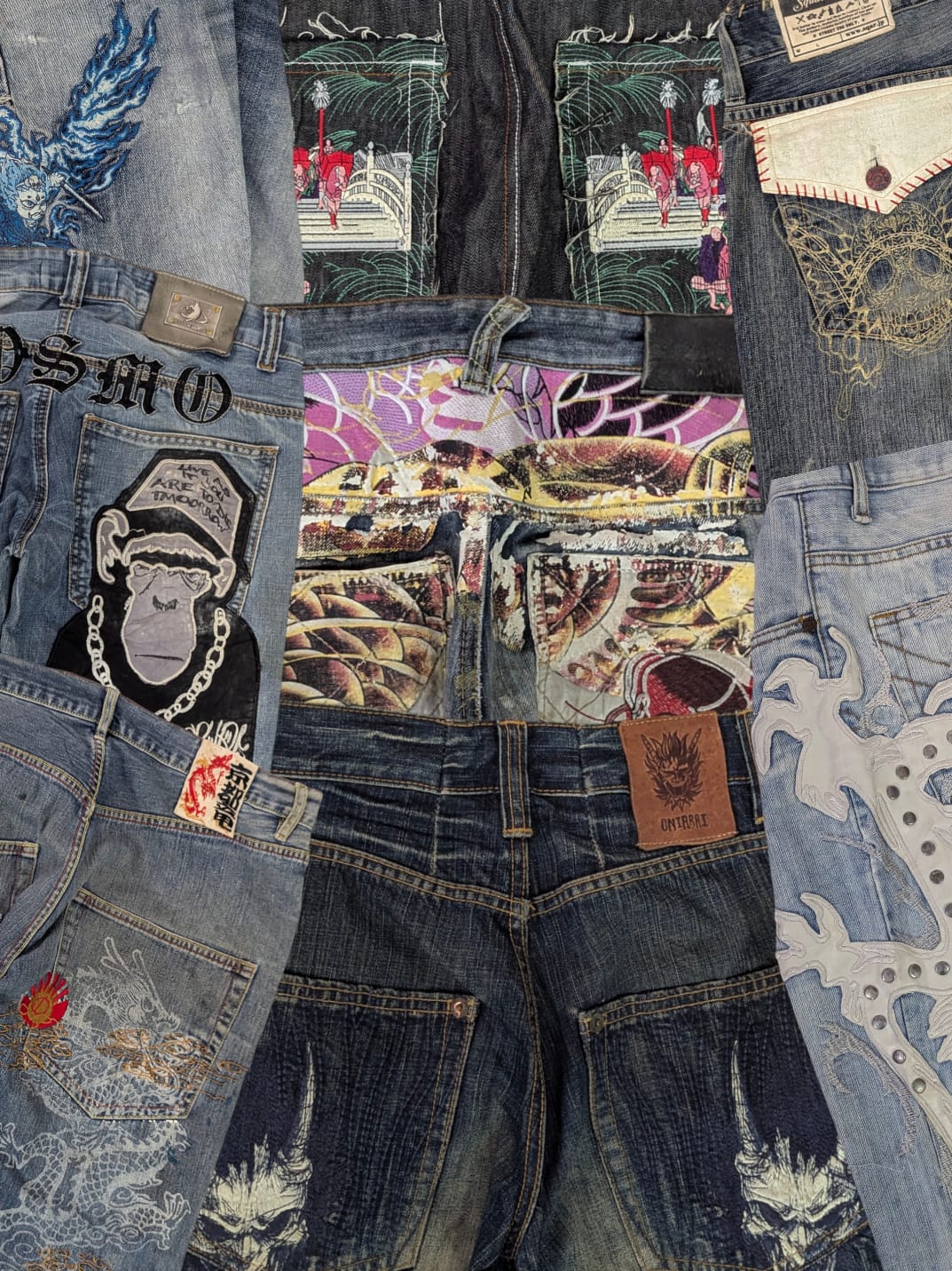 Japanese Embroidery Style Jeans