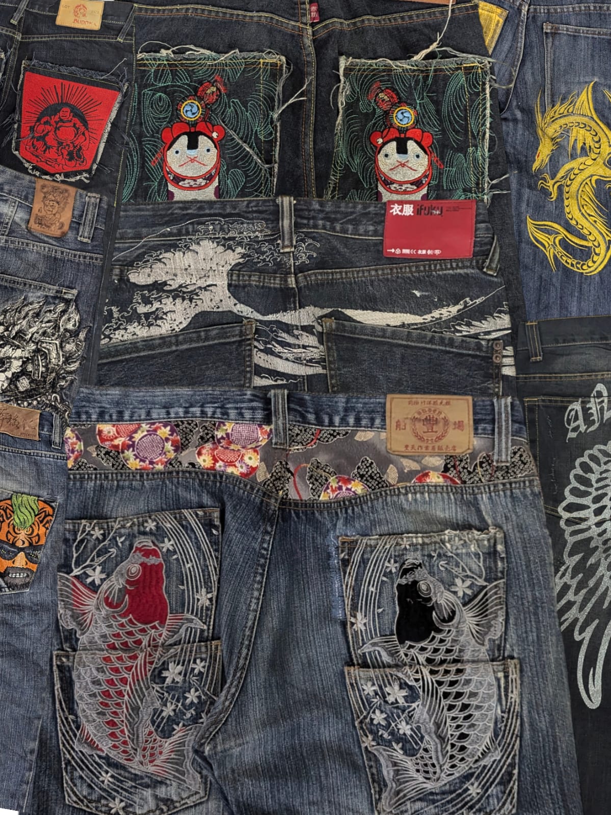 Japanese Embroidery Style Jeans
