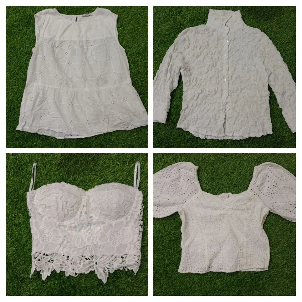Y2k white blouses for women