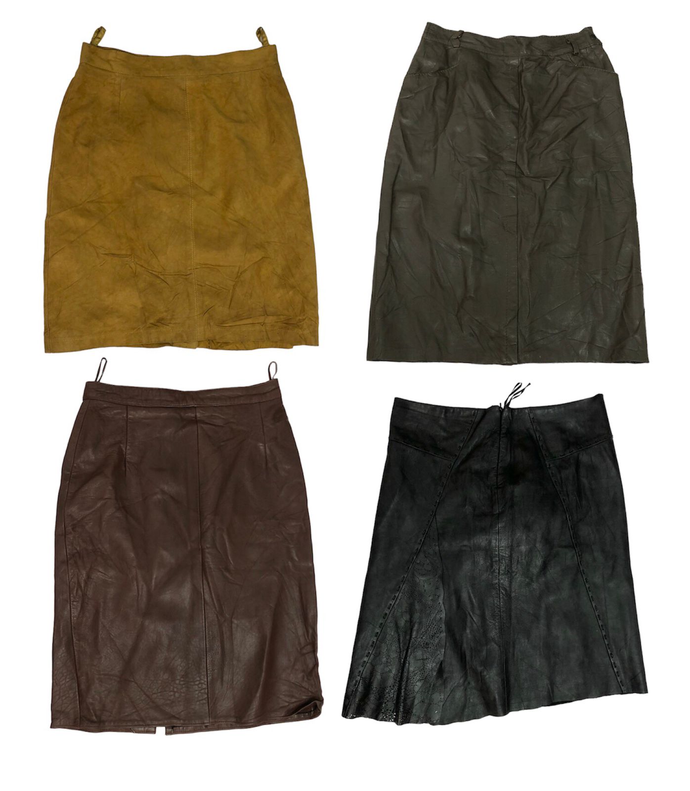 Cuir Luxe : Jupe Midi Y2K 🌟🔥 (S-275)