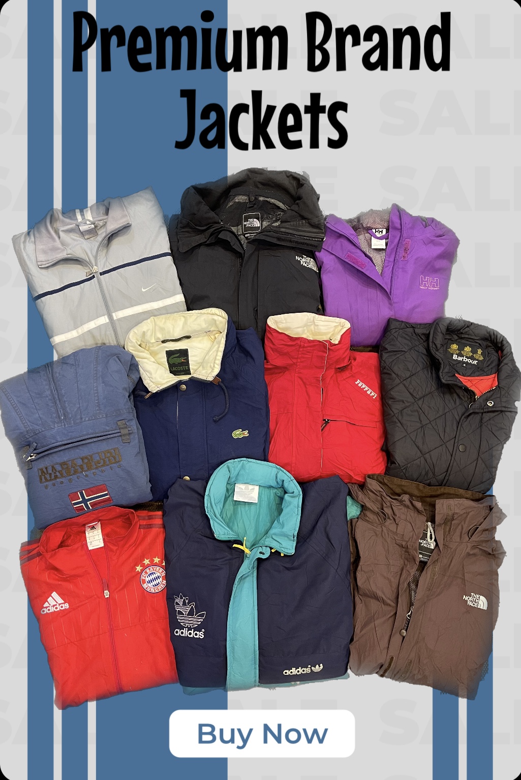 Premium Mix Brand Jackets including Nike Adidas Lacoste Polo and other brands