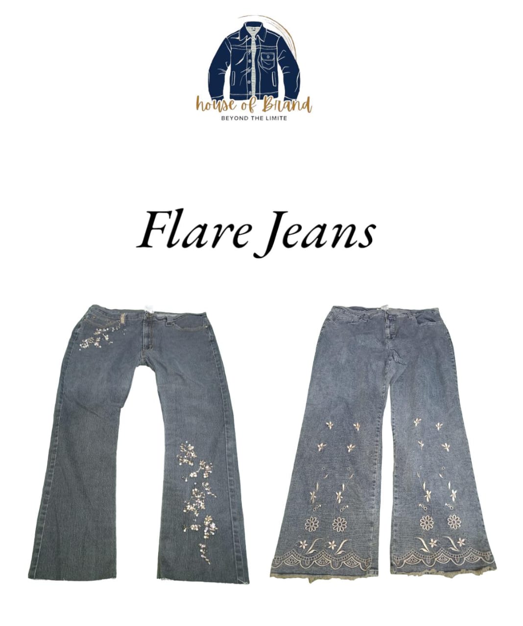 Grade c stylish flare jeans