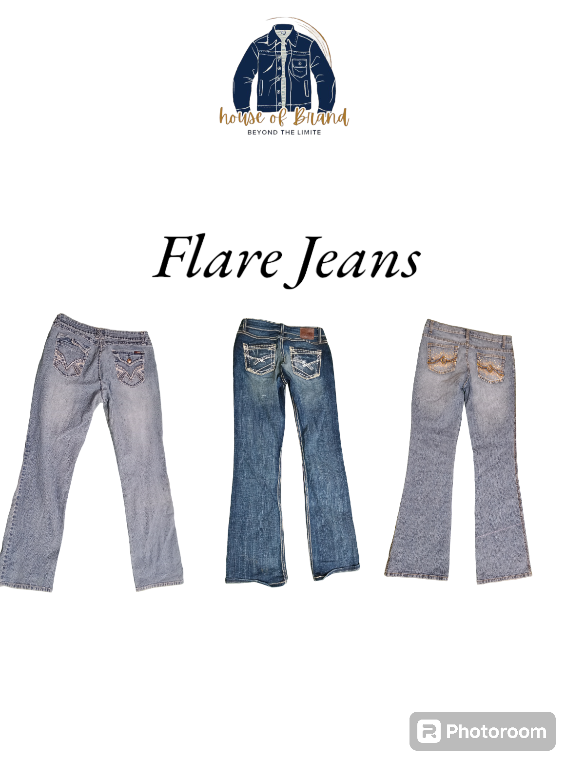 Y2k stylish branded flare jeans