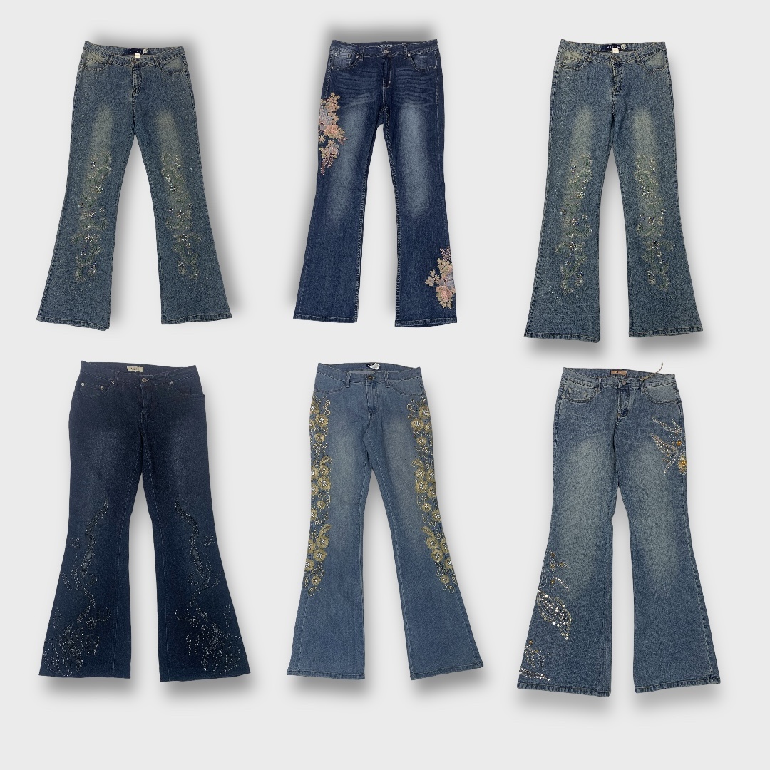 Retro Embroidery Flare Denim Collection (GRV-5-095)