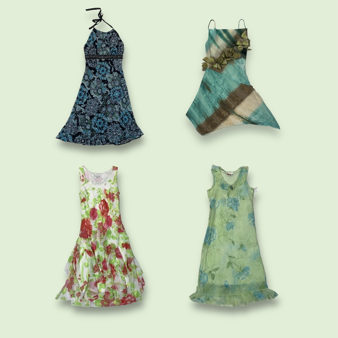 Vintage Vibes: Y2K Green Dresses (GRV-5-096)