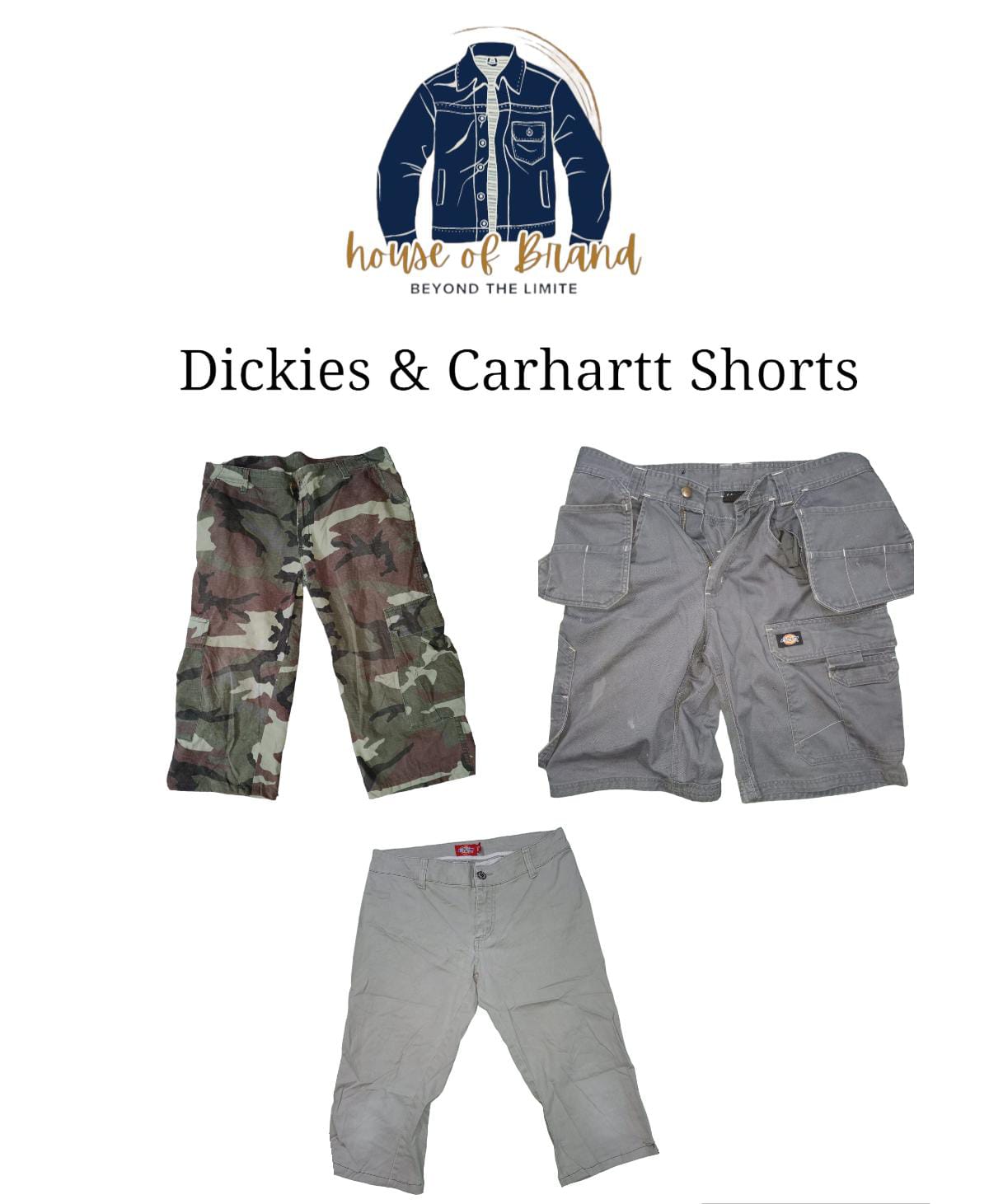 Shorts Dickies et Carhartt de grade C