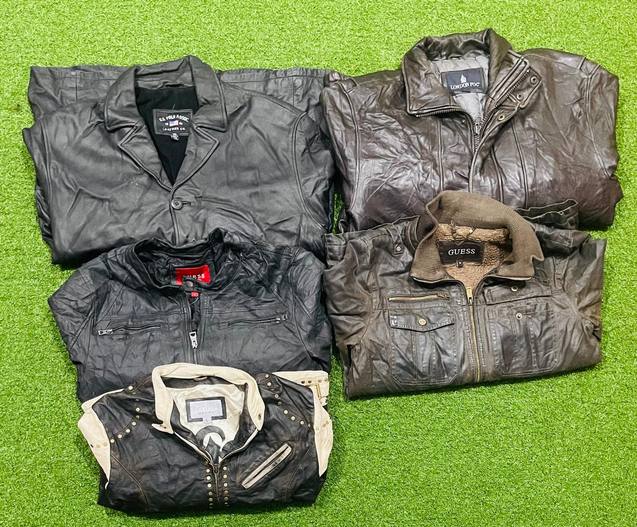 Branded leather jackets 5 pcs