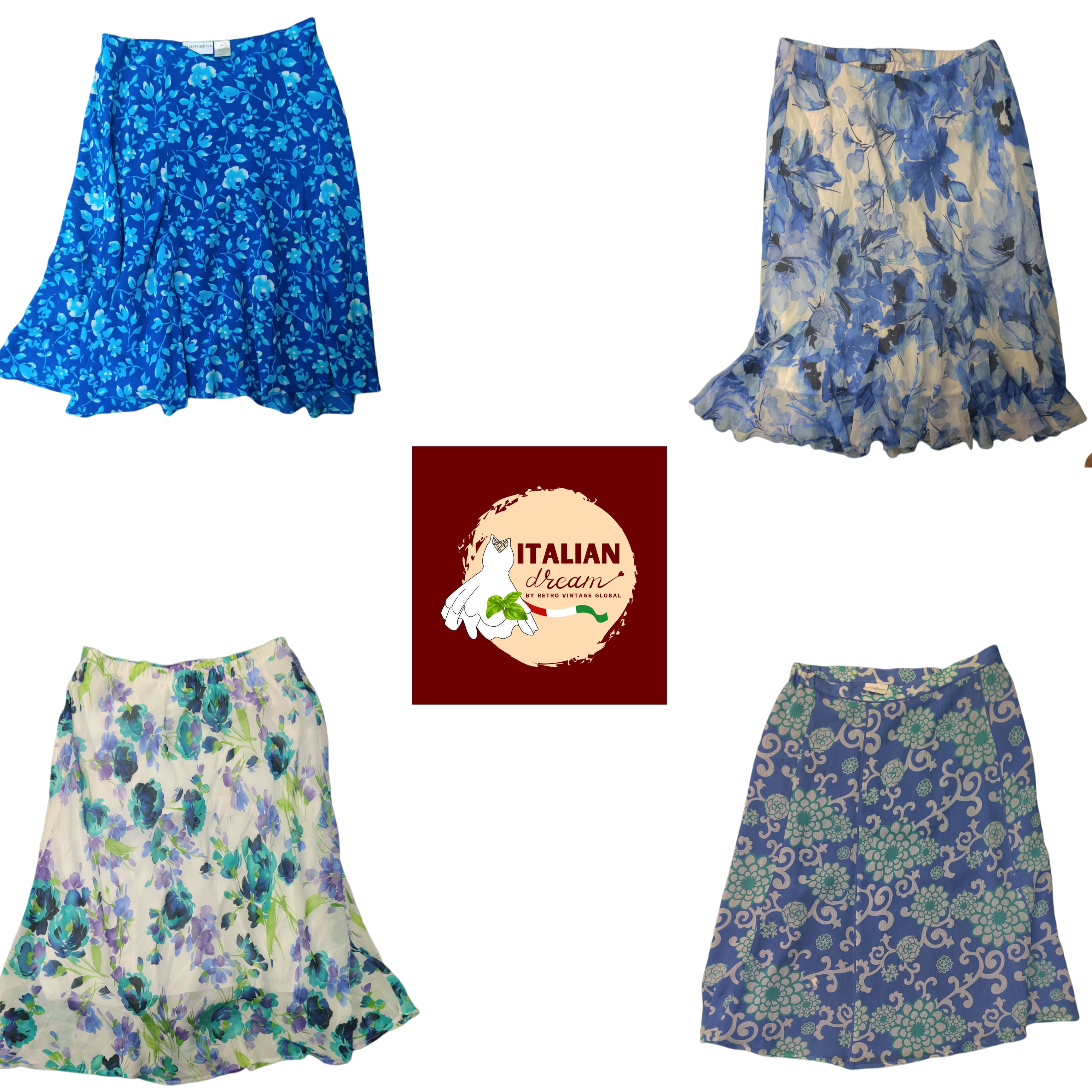 Ocean Blue Y2K Skirts