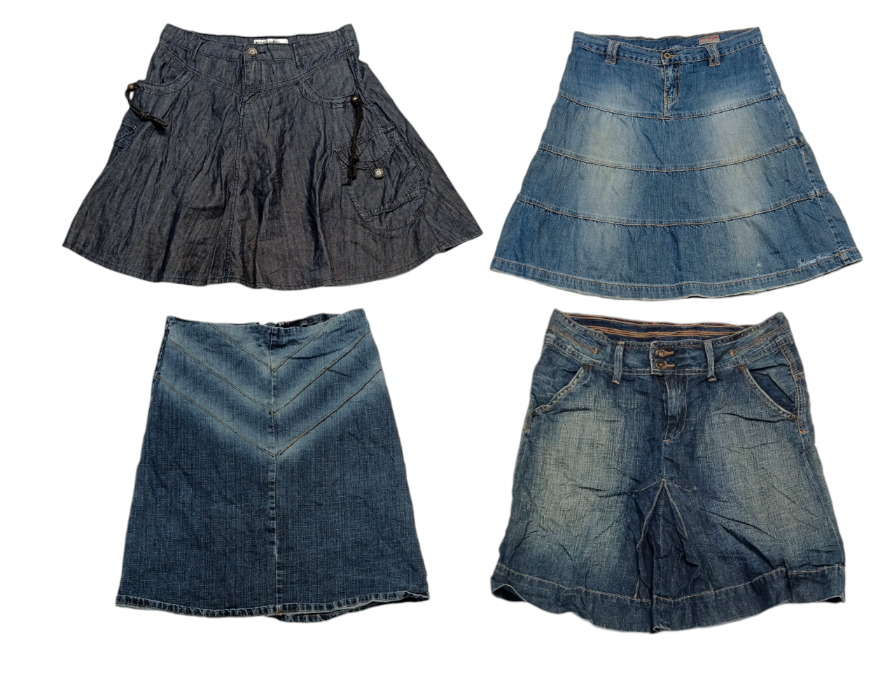 Retro Denim Revival: Y2K Midi Skirts Set 🌟👖💫(S-421)