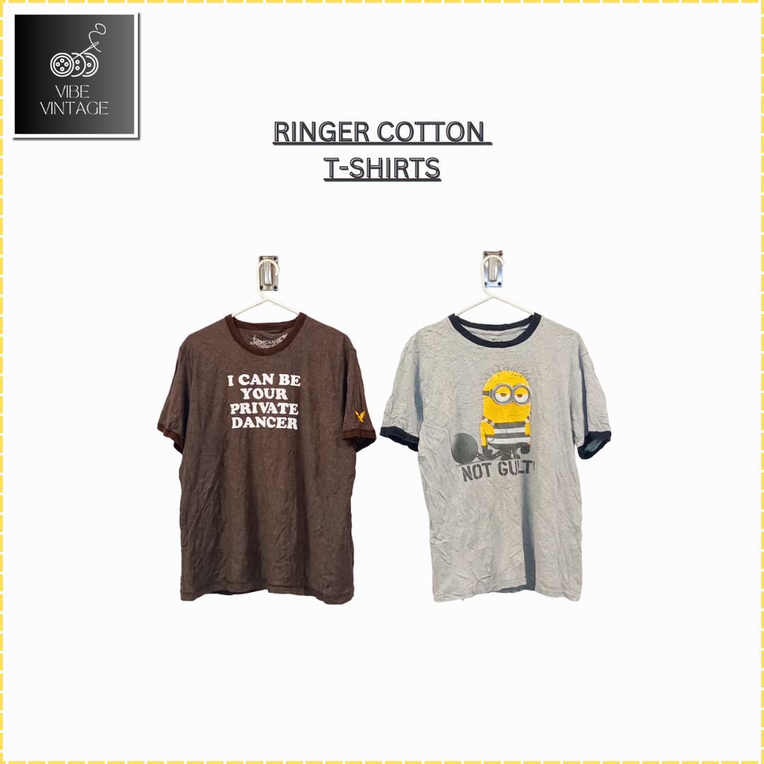 RINGER COTTON T-SHIRTS (BUNDLE 2) - 40 PCS