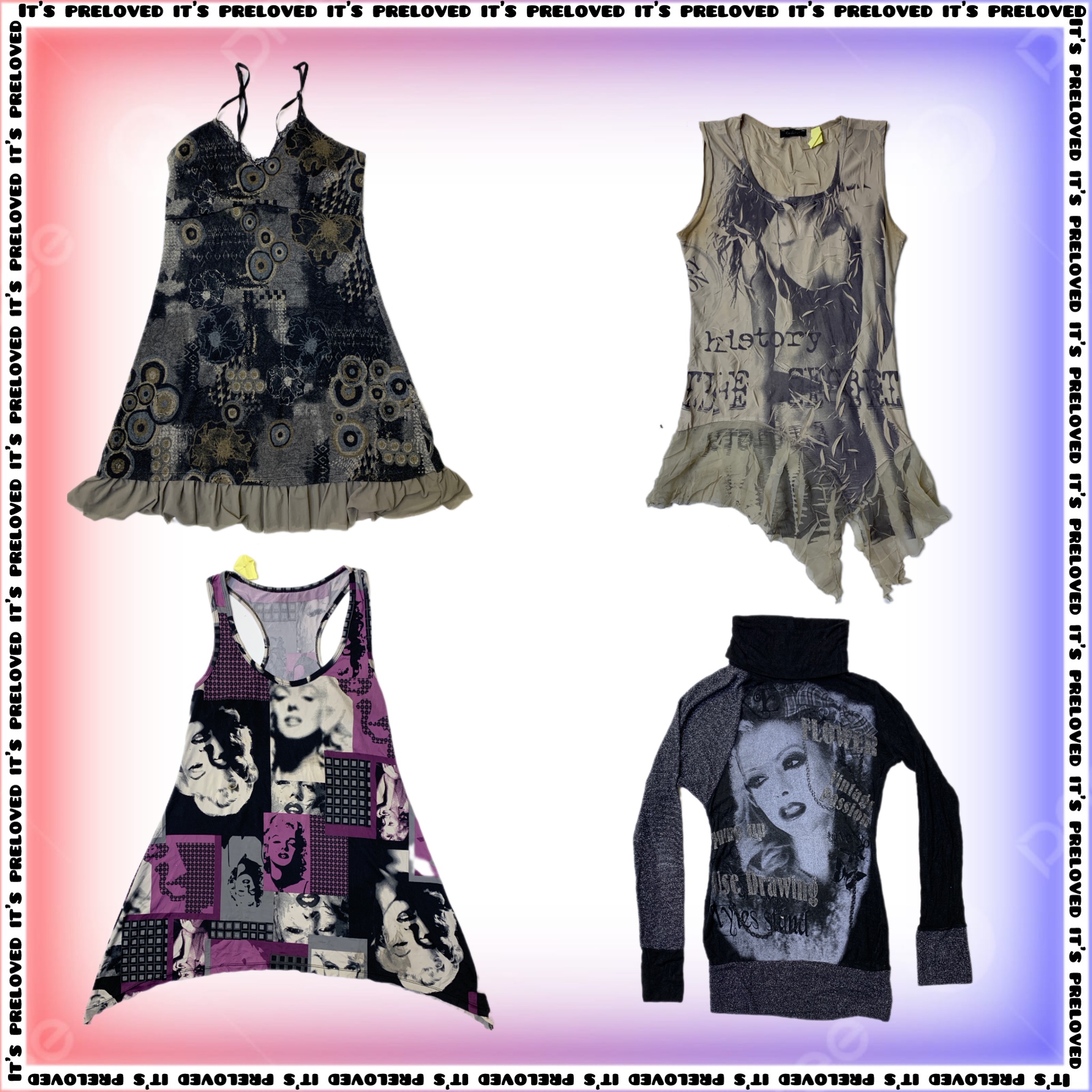 90’s Grunge Y2K Tops and Dress Mix (SS-462)