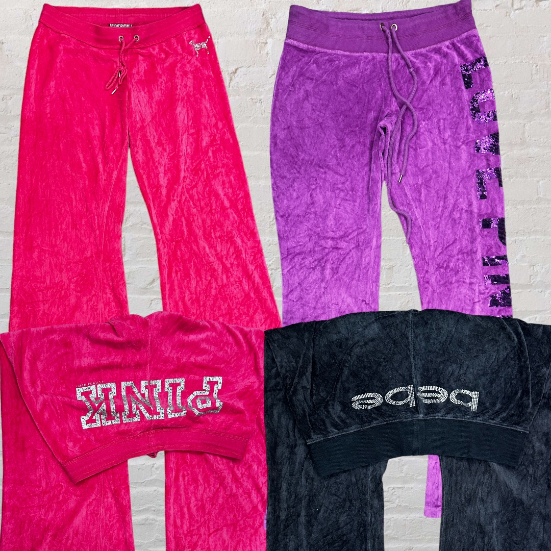 Y2k victoria secret Pink and bebe track pants