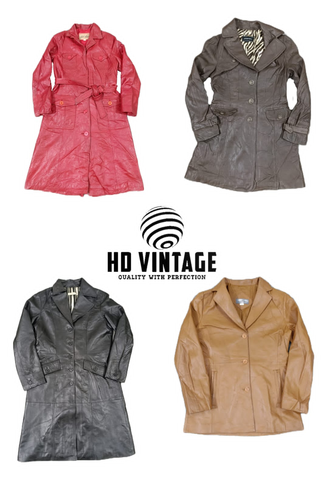 HD207 Ladies Y2K Leather Trench Coats - 11 pcs