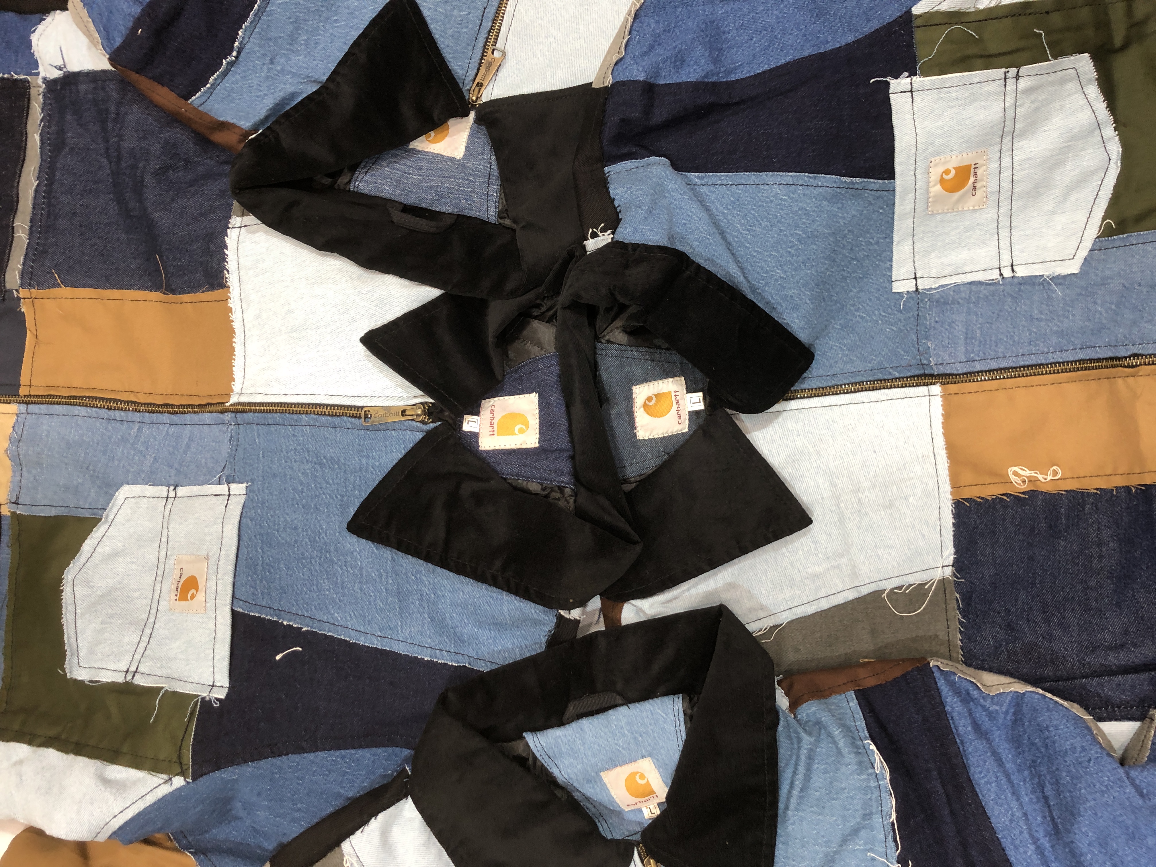 Vintage Carhartt Rework Style Detroit Patchwork jackets All Sizes - 15 pcs
