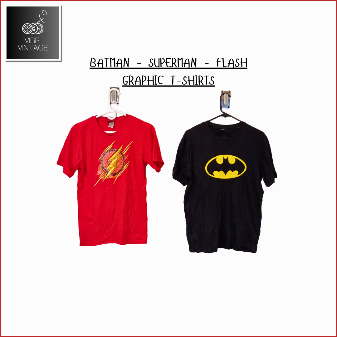 BATMAN - SUPERMAN - FLASH GRAPHIC TSHIRTS- 33 PCS