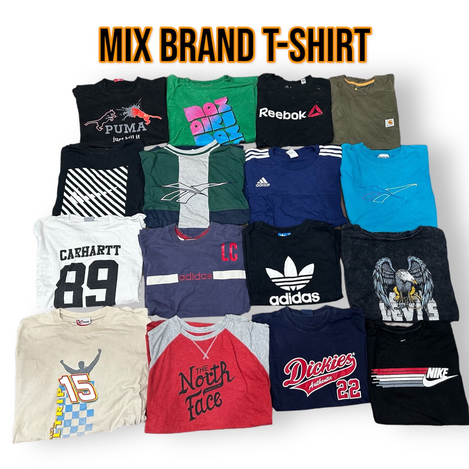 Mélange de t-shirts de marque 250 pièces