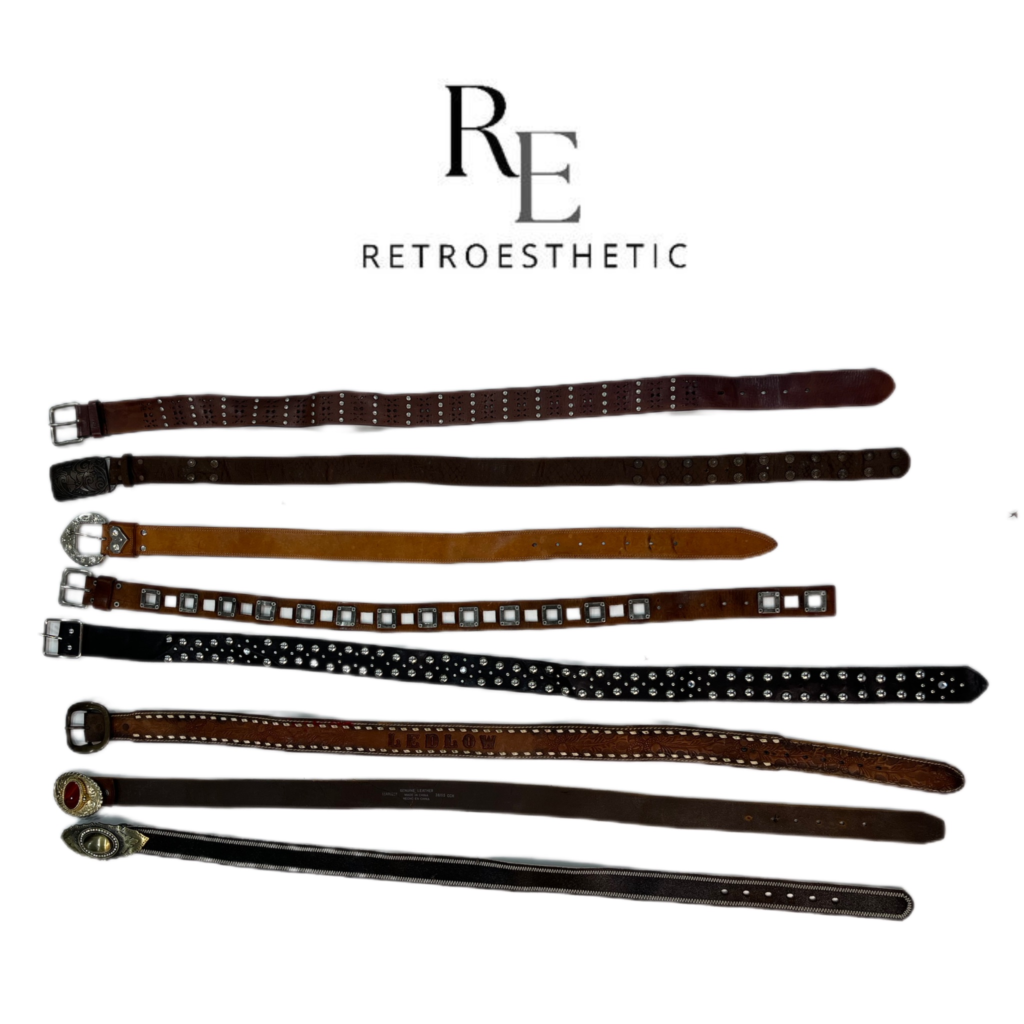 Vintage & Y2K Style Leather Belts (SR-634)