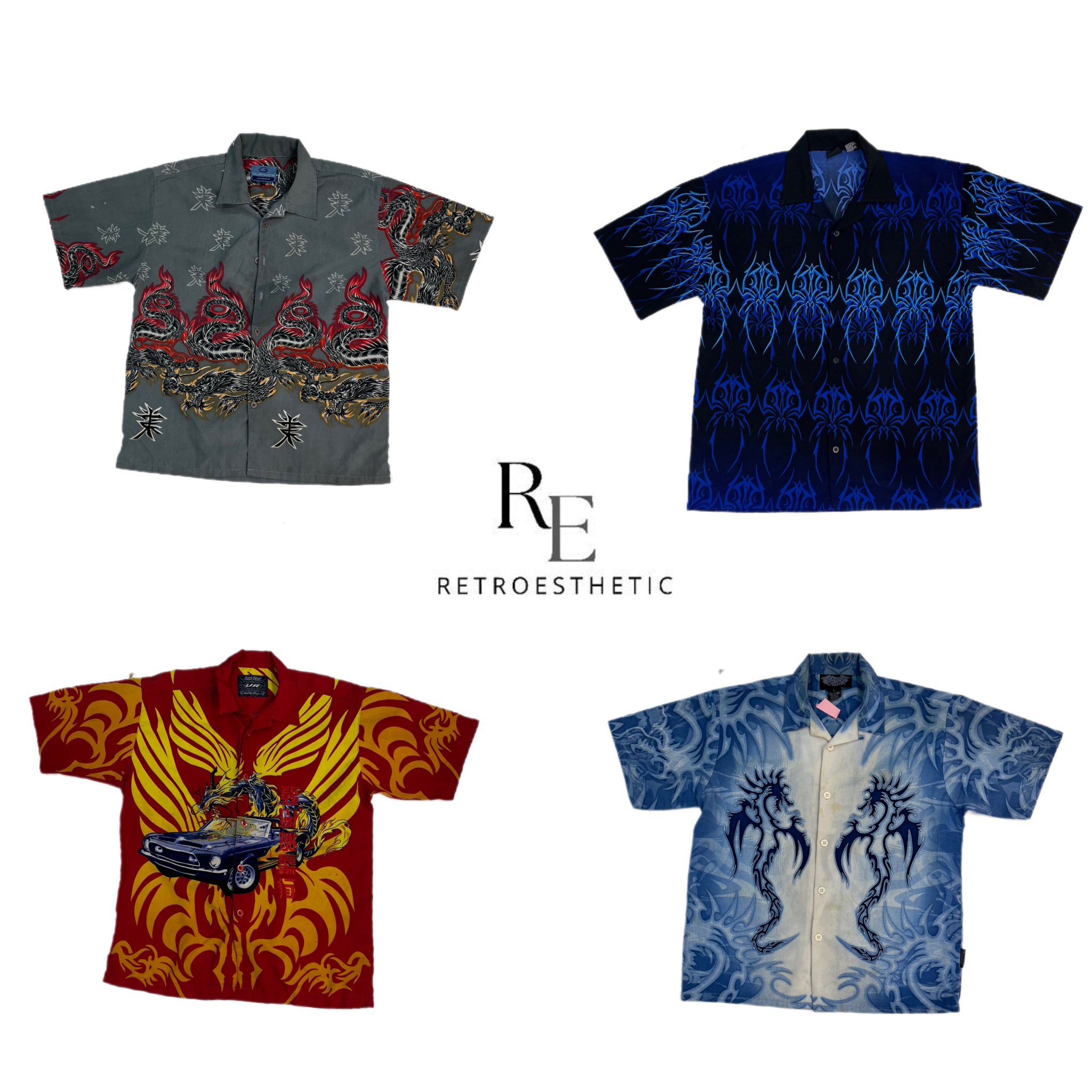 Chemise imprimée Crazy Dragon Y2K (SR-653)