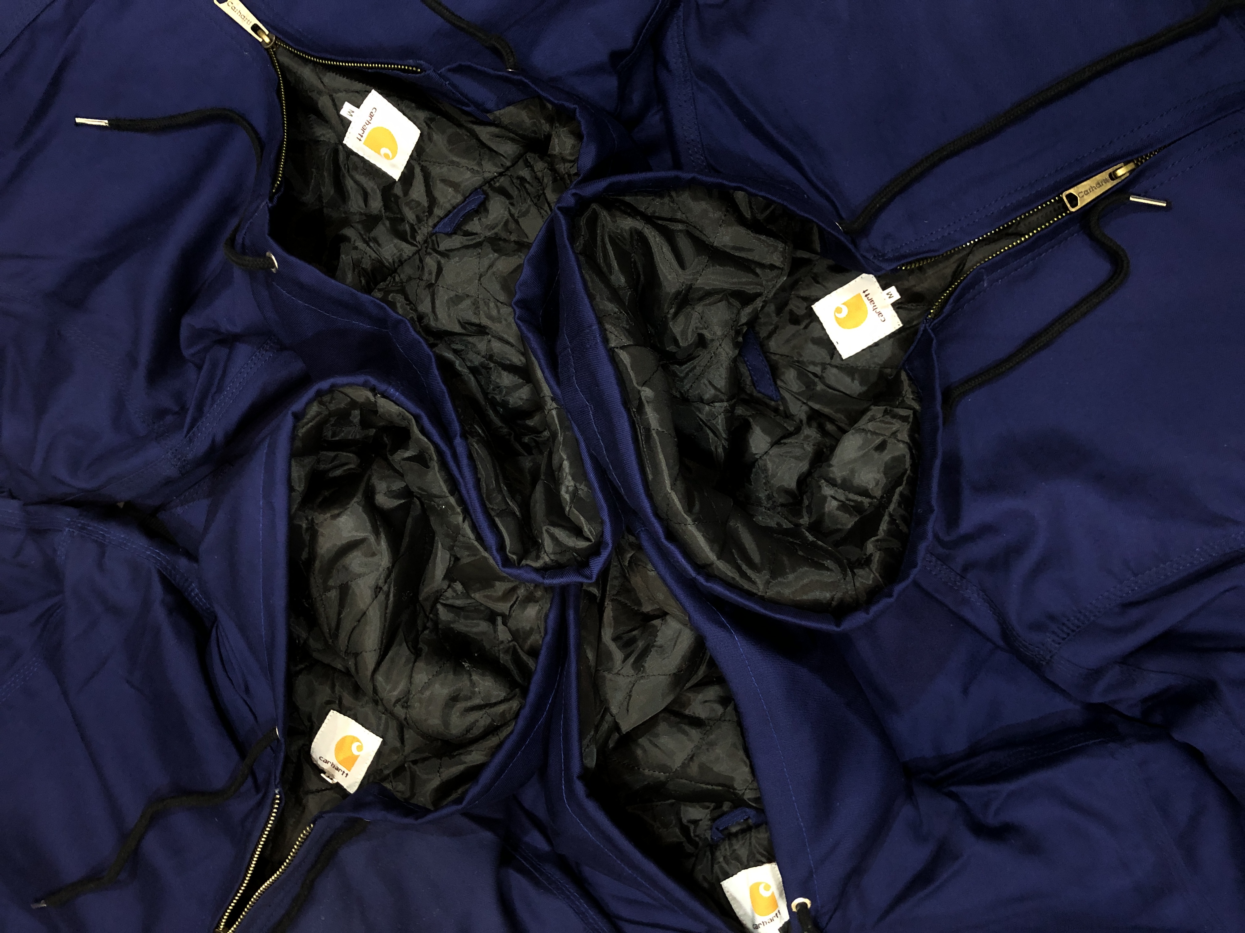 Vintage Carhartt Rework Style Blue Hoodies All Sizes - 15 pcs