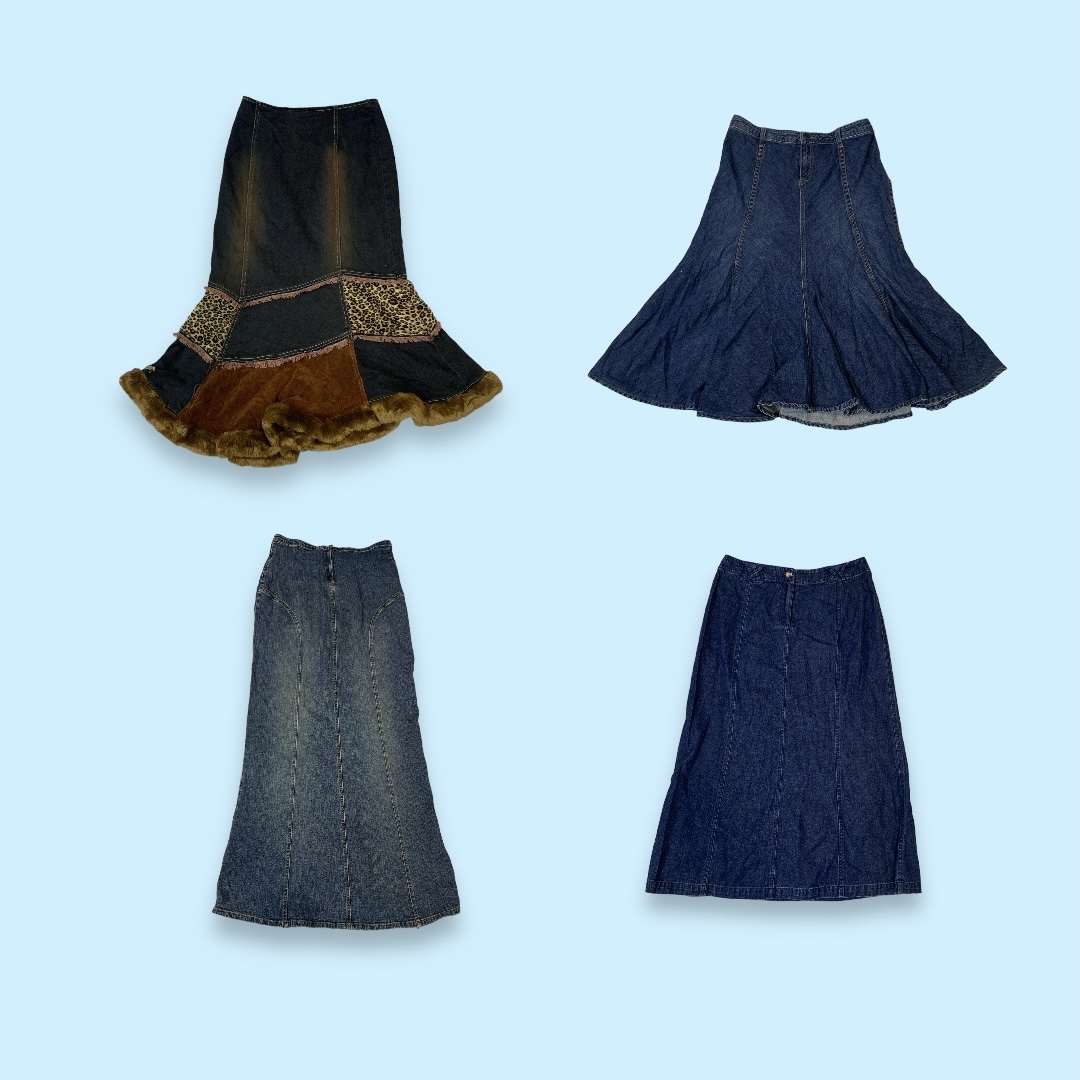 Y2K Full-Length Denim Skirt (GRV-8-080)