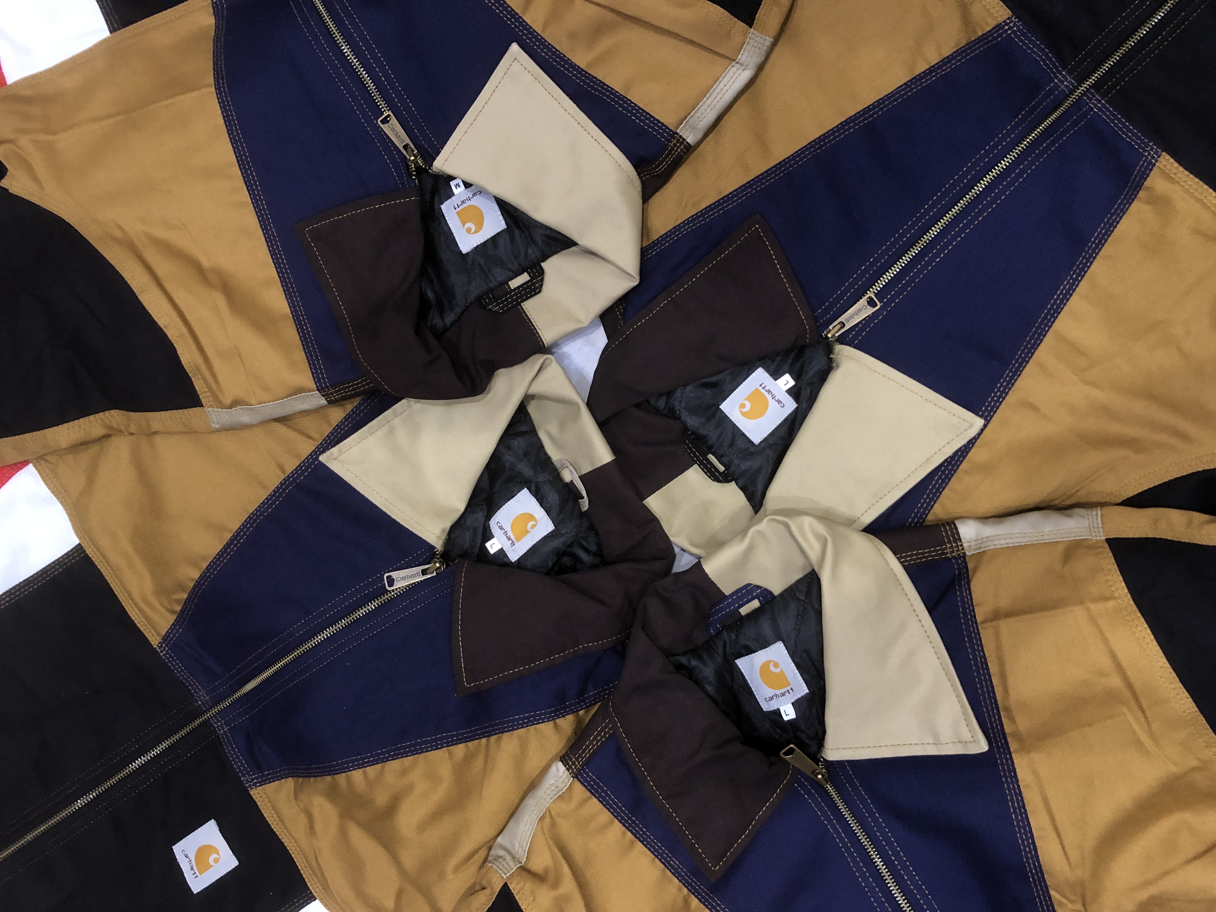 Veste en patchwork Detroit reconditionnée Carhartt vintage Toutes tailles - 15 pièces