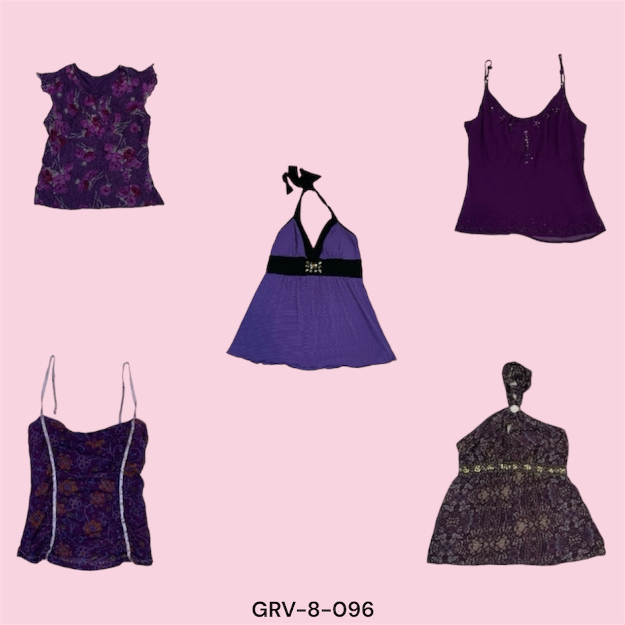 Y2k purple cami tops-retro revival fashion (GRV-8-096)