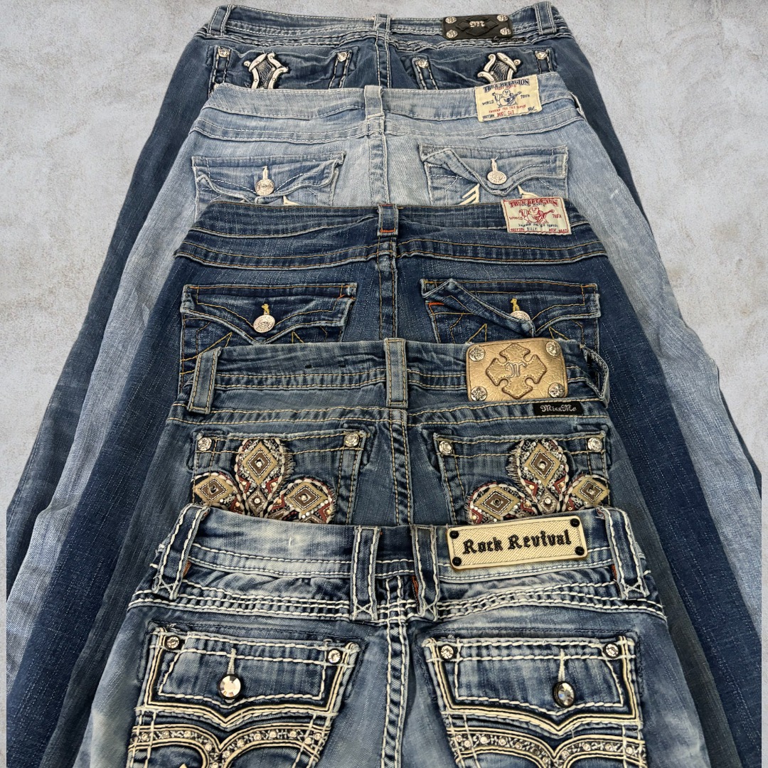 Jeans Bootcut Évasés Femme True Religion Miss me Rock Revival 20 Pcs (A33)