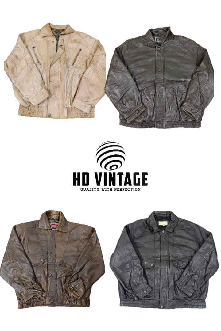 Veste d'aviateur vintage en cuir HD271 - 14 pièces